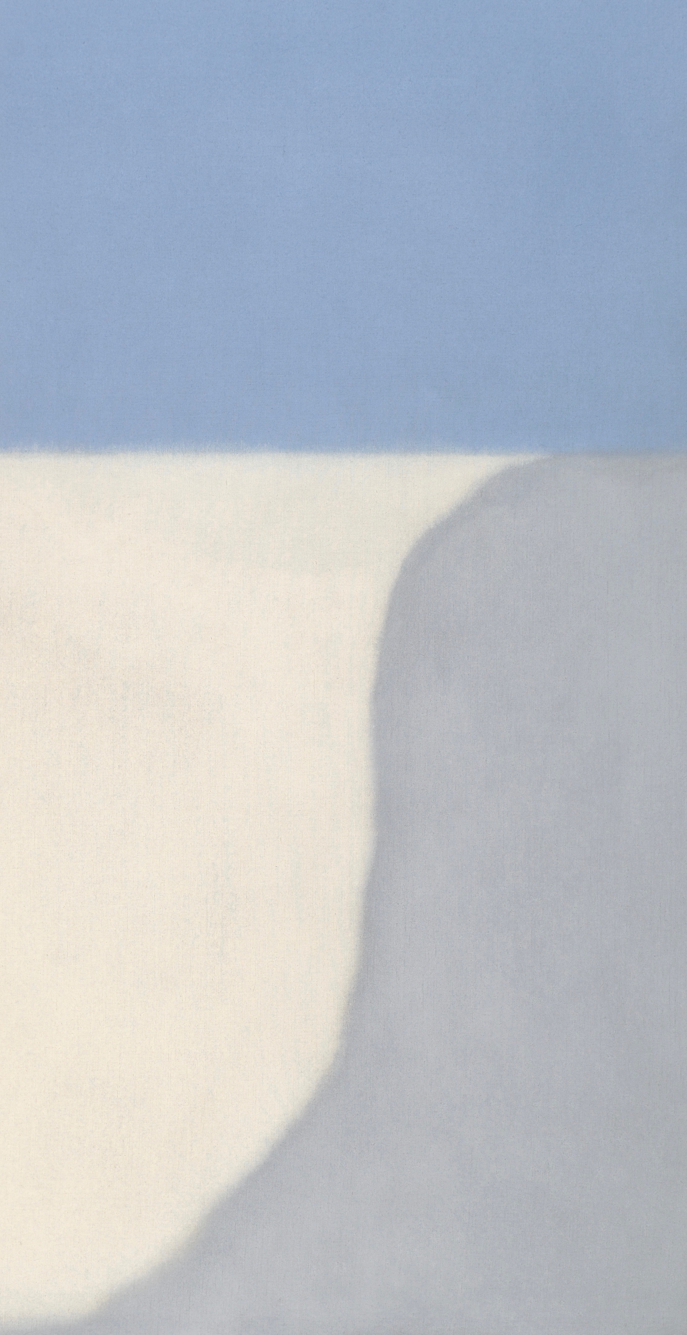  Untitled (Gray/Blue Vertical), 2014. Oil on Linen, 62 x 32 inches. Private Collection. 