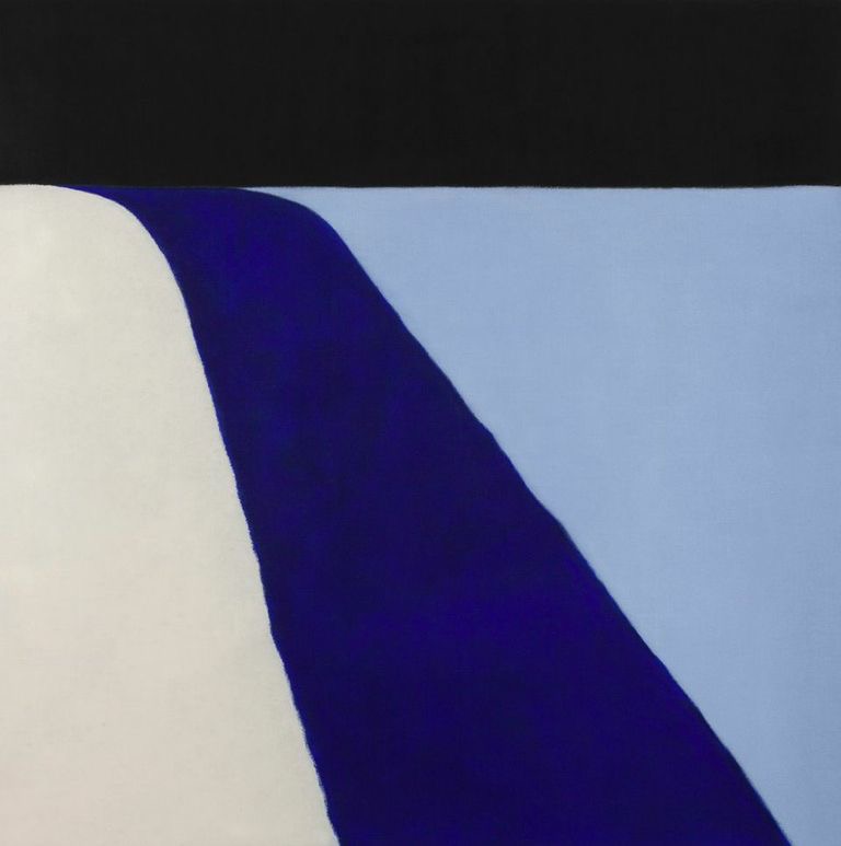  Untitled (Black/Blue), 2015. Oil on Linen, 74 x 74 inches. Private Collection. 