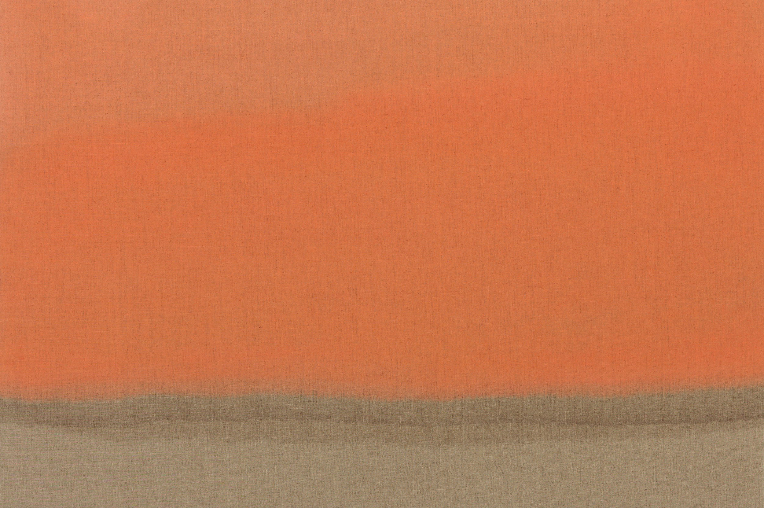  Untitled (Atomic Tangerine), 2014. Oil on Linen, 36 x 54 inches. Private Collection. 