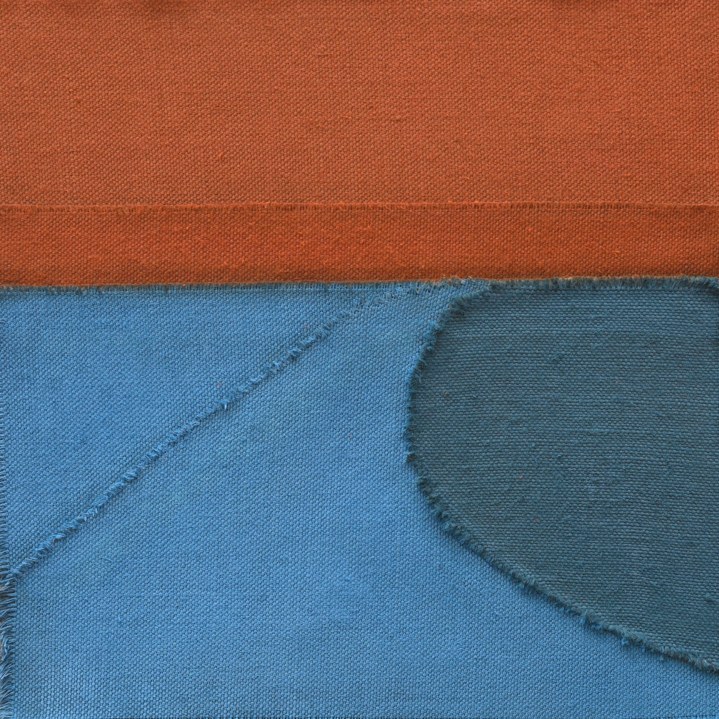  Untitled (Orange / Blue), 2019. Oil on Collaged Linen, 12 x 12 inches. 