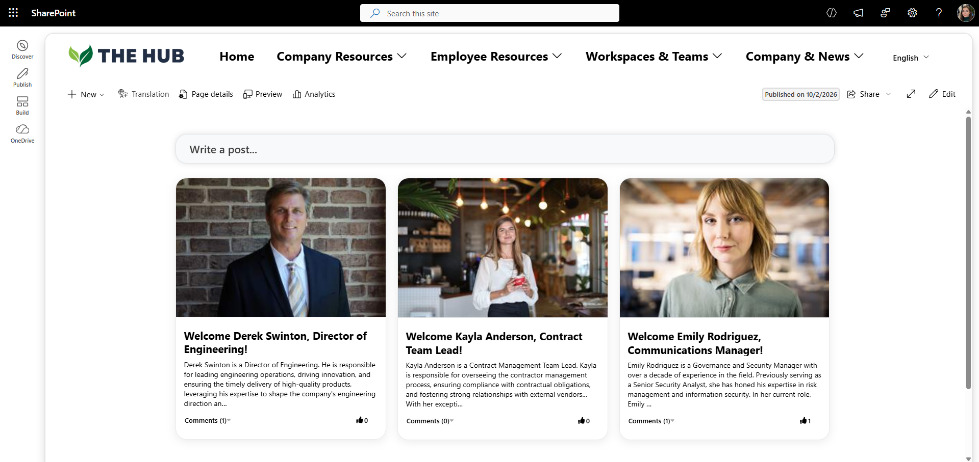 SharePoint bulletin board web part example