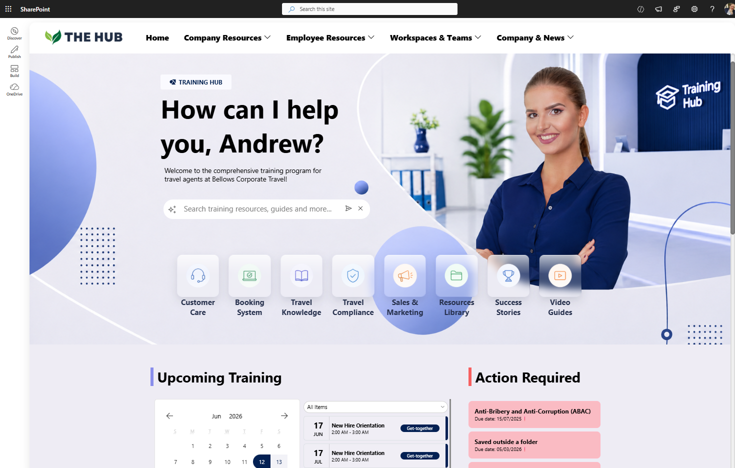 Origami SharePoint training page