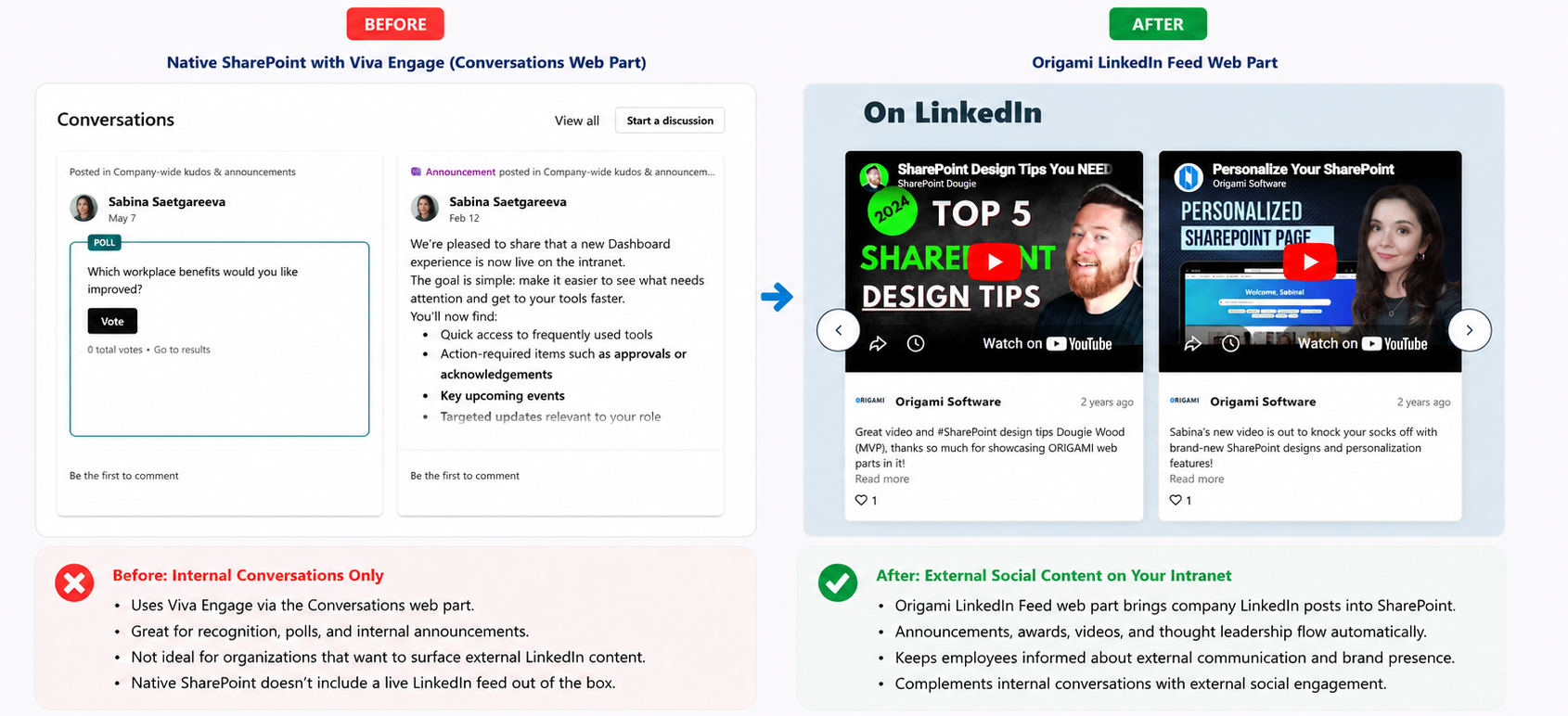 Social Feed Viva Engage vs LinkedIn Feed