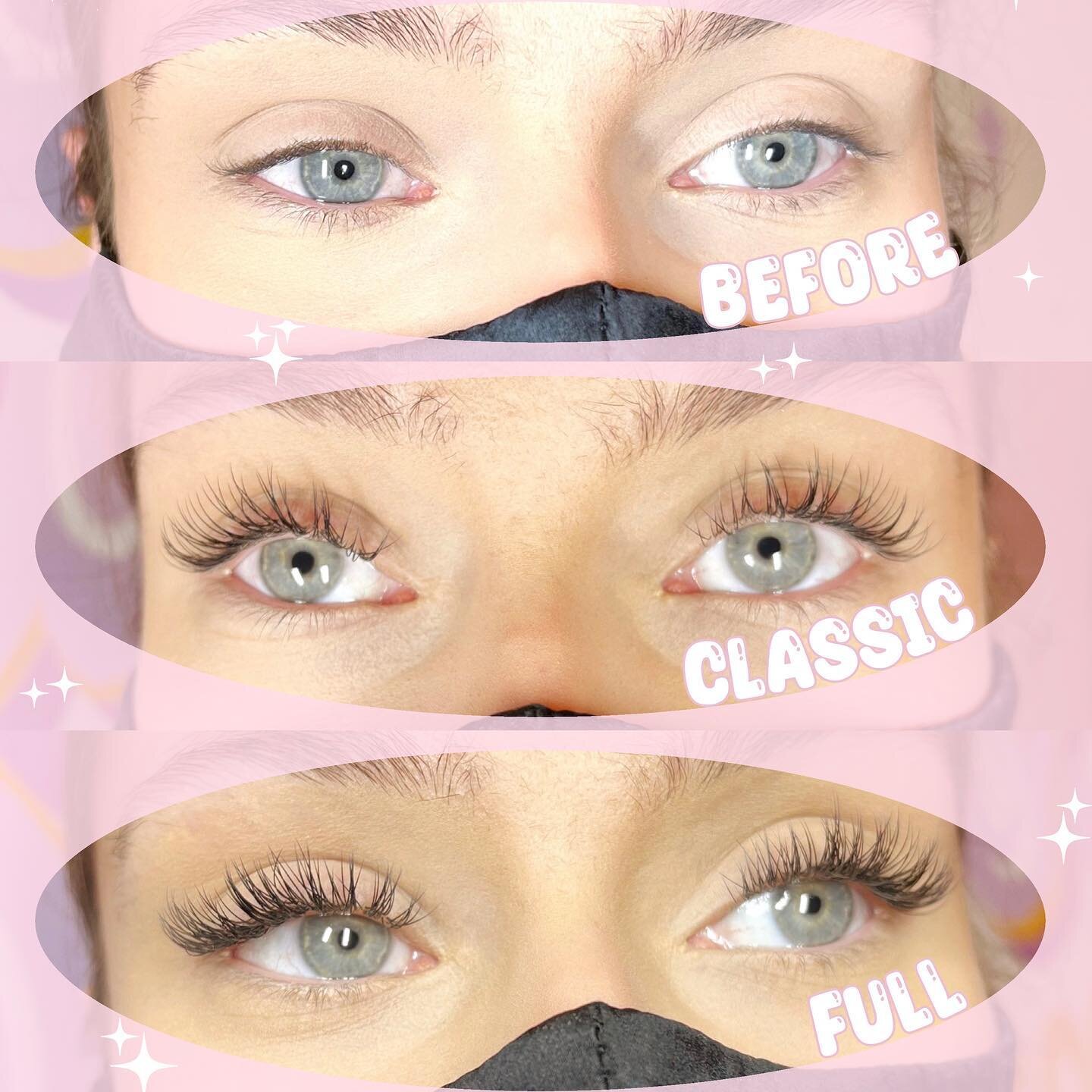 𝕃𝕒𝕤𝕙𝕖𝕤 𝕄𝕒𝕕𝕖 𝔼𝕒𝕤𝕪💥

We had an idea that would hopefully make it easier for you when booking in for your lashes🙌🏻 

Classic - Around 60 lashes per eye, natural.
Fuller - around 120 lashes per eye, fuller. (Dependent on your natural las