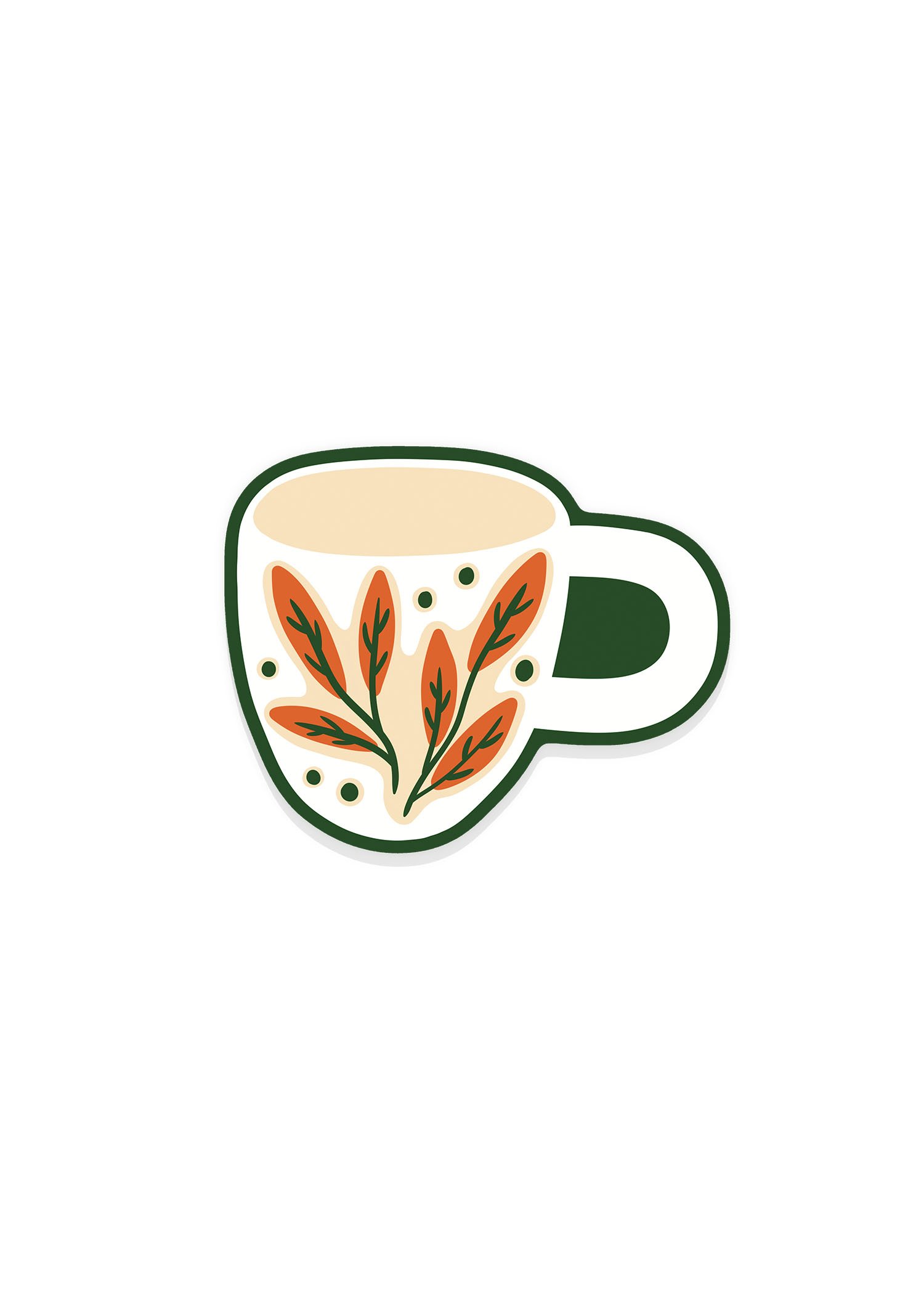 Orange Leaf Mug Sticker
