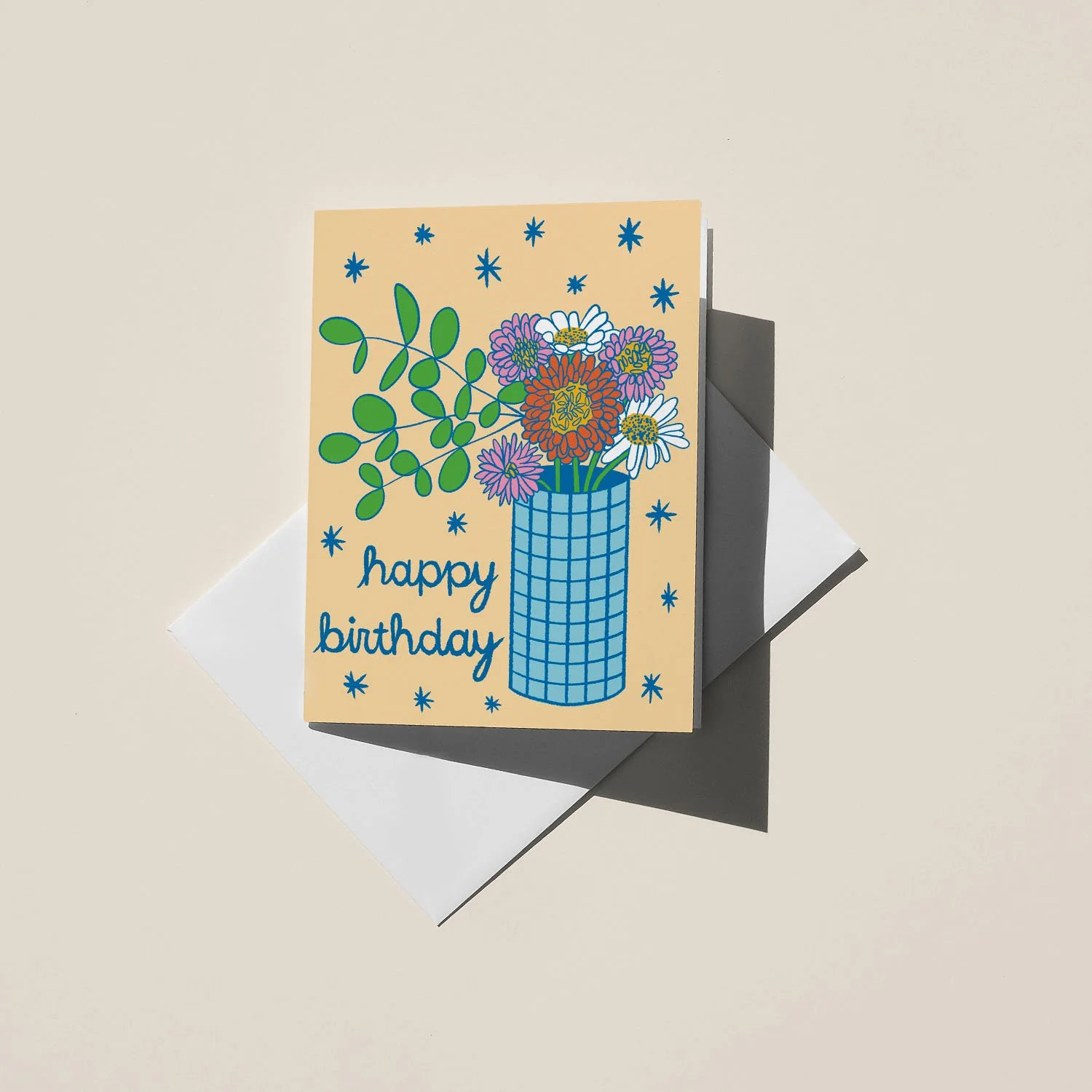 Happy Birthday Zinnias Card