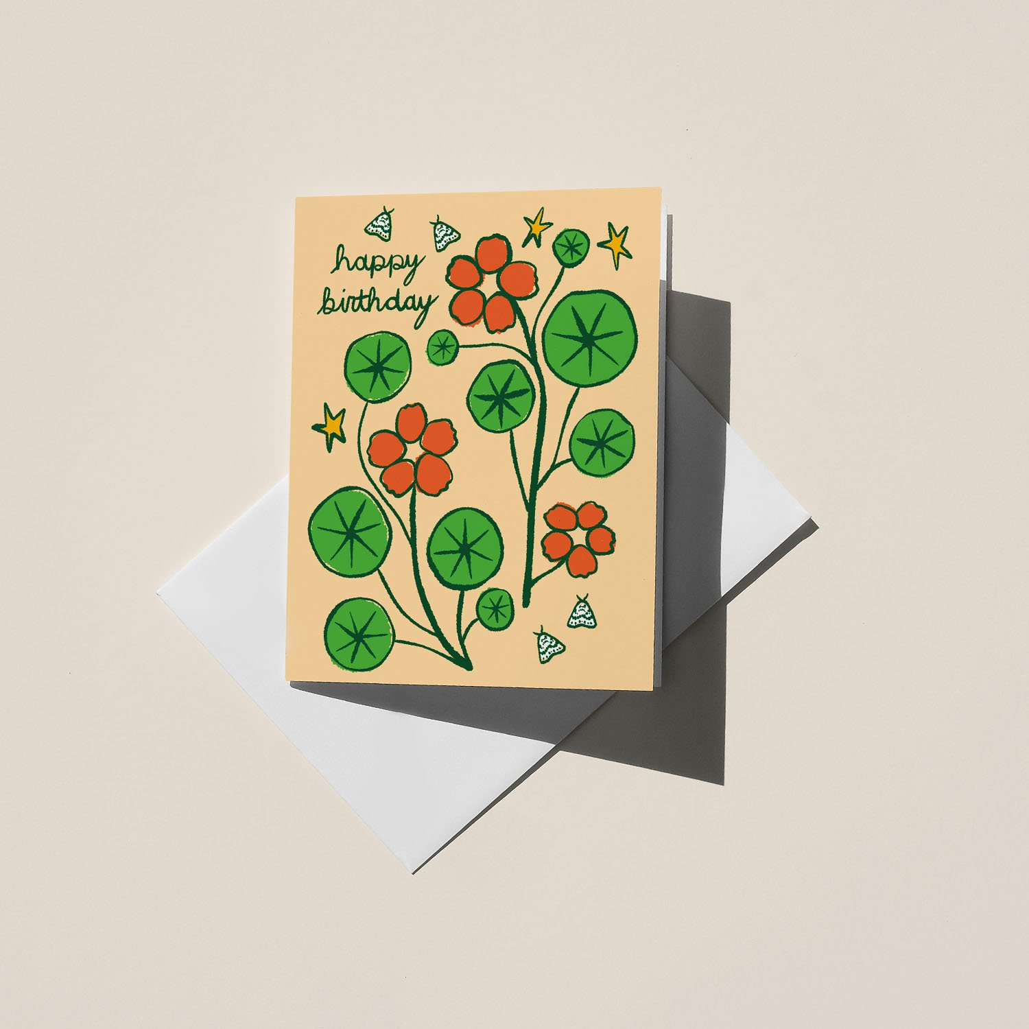 Happy Birthday Nasturtiums Card