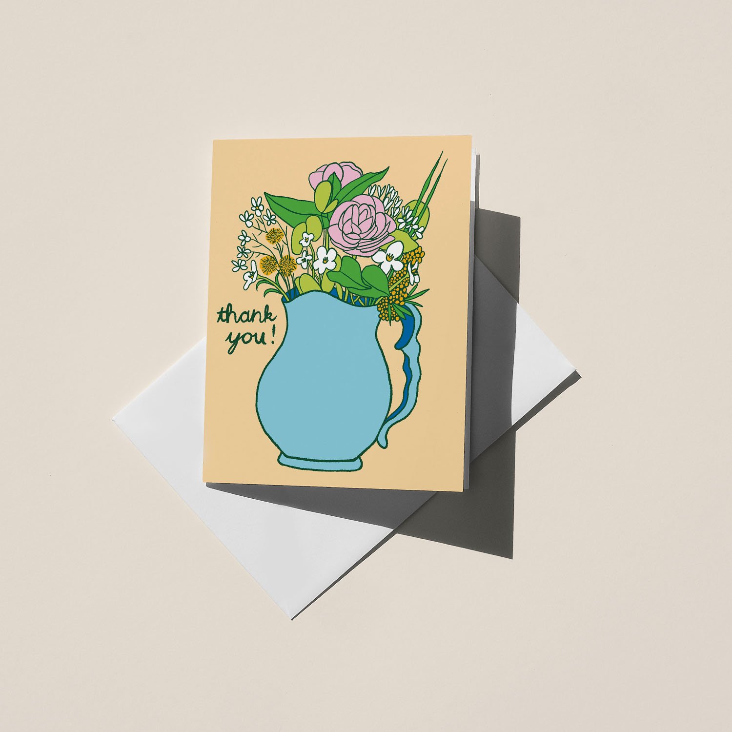 Thank You Blue Pitcher Card