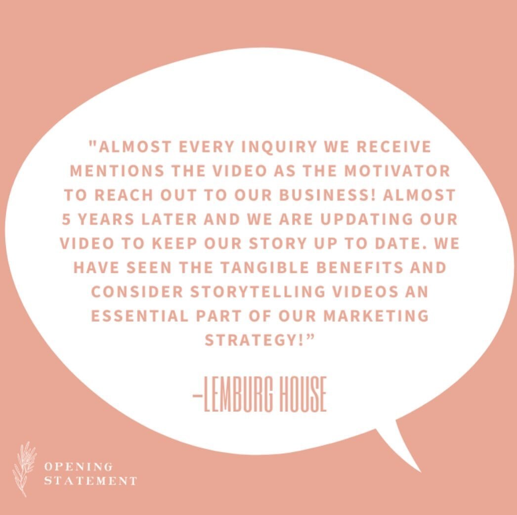 Through our Storytelling services, we can capture your love story, family history, or business narrative through video or audio recordings. 

One of our favorite projects was producing a video telling the story of Lemburg House - a custom home builde