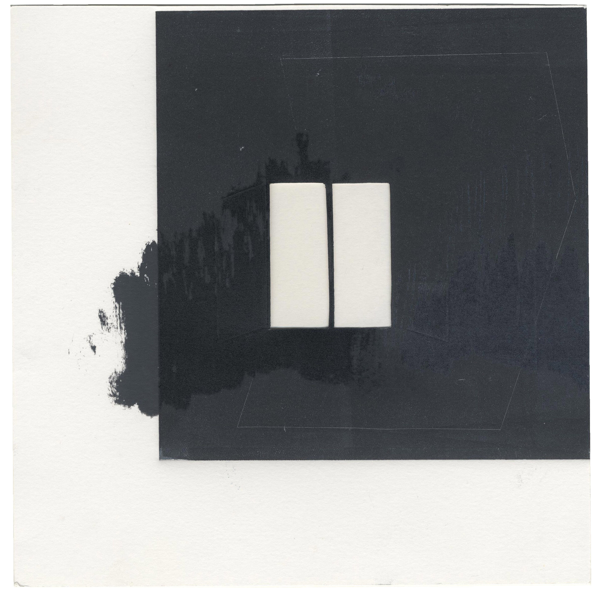  ' Rear Window ', Monoprint on paper, 19.5 x 19.6 cm, 2016.   £150 (Framed) 