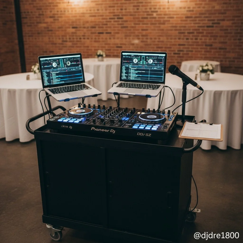 The setup is everything. 🎧 Quality gear, clean connections, and a solid sound check = one unforgettable night. This is where the magic starts before the first beat drops. What's your favorite part of the DJ setup process?