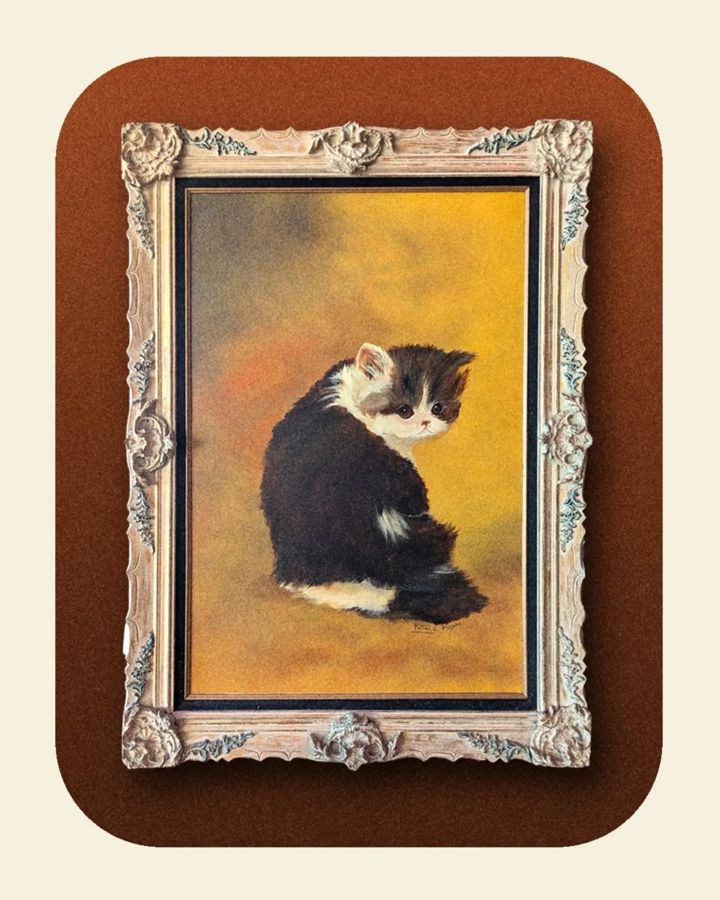 Extra Large Cat 🐈 Oil Painting - c1975 - Artist Richard Poznar - Enjoy this remembrance of our beautiful cat painting that graced the walls of the bar for a wonderfully short while :)