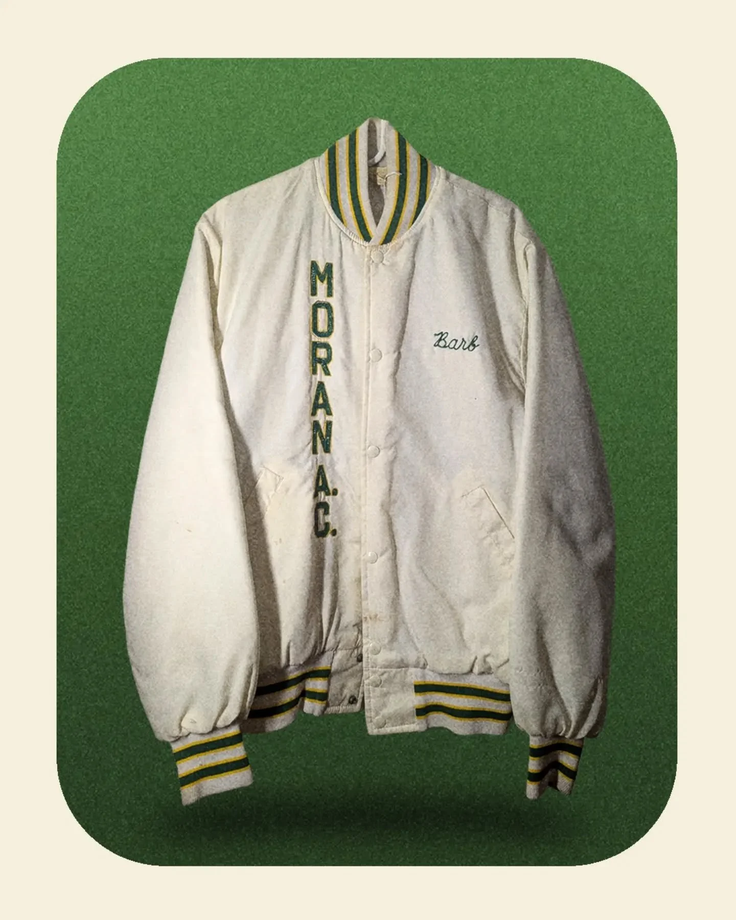 Barb's Jacket - stylish, satin, members only stunner from the Moran Athletic Club in Joliet Illinois