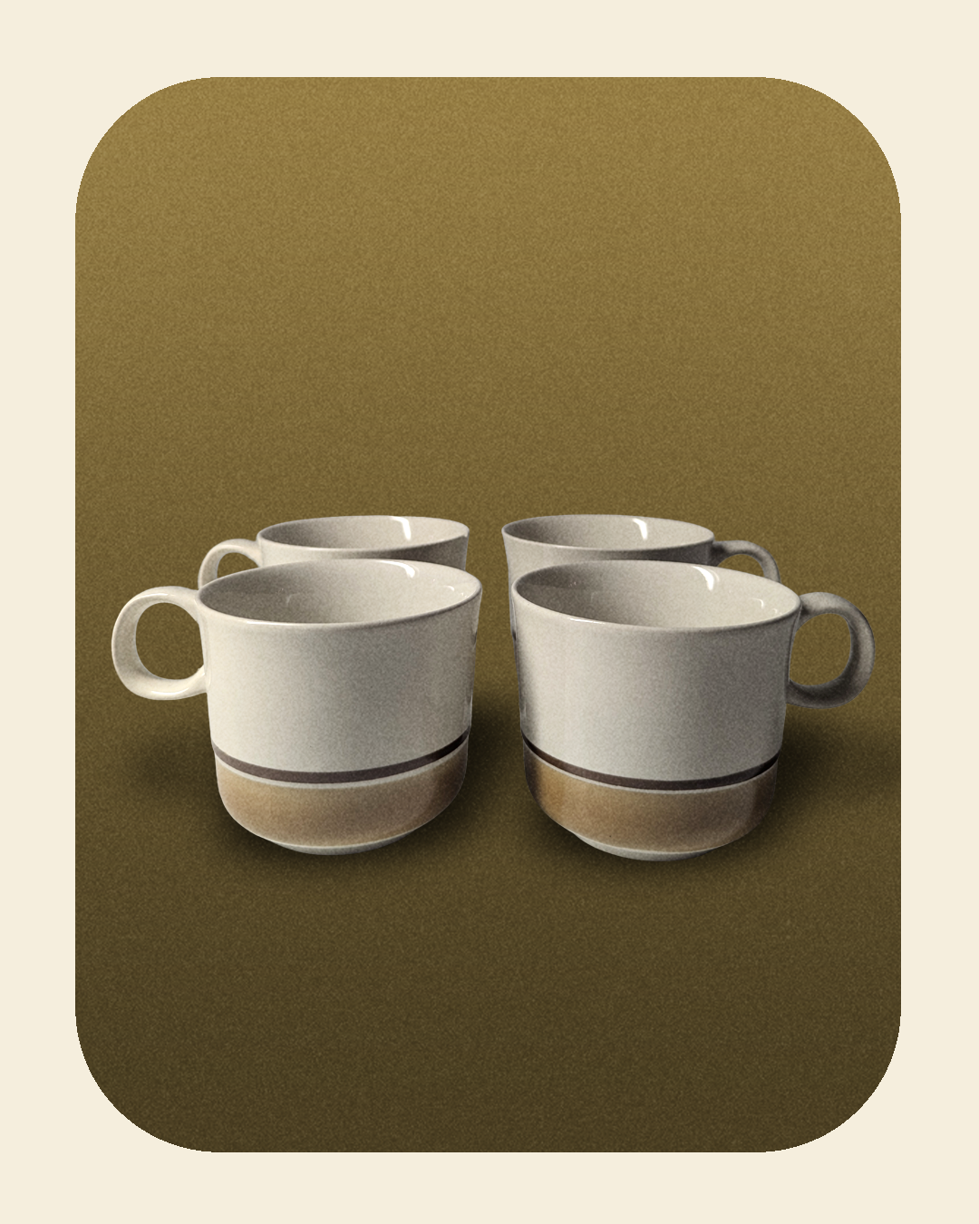 Brown and Tan Mug Set