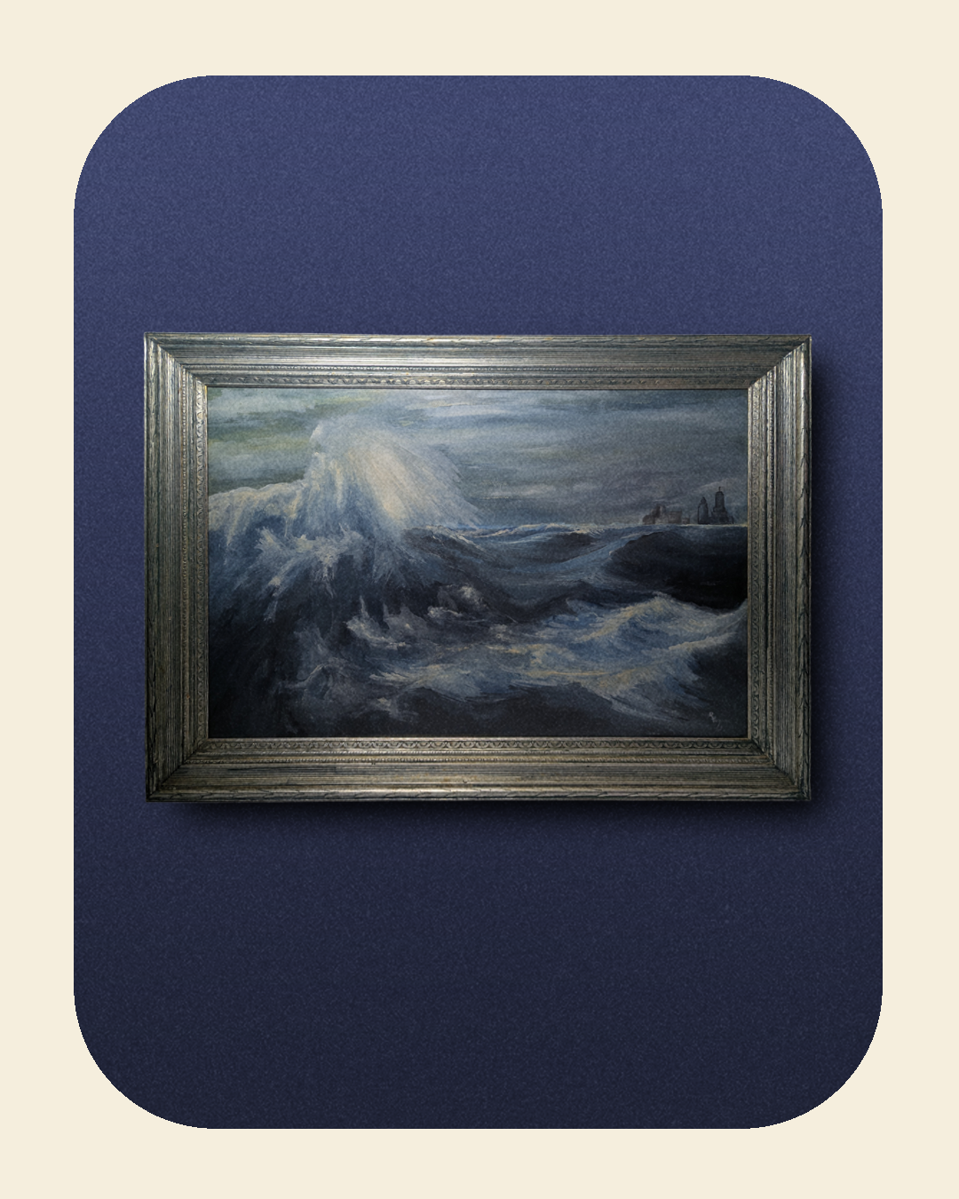 Lake Michigan Framed Oil Painting