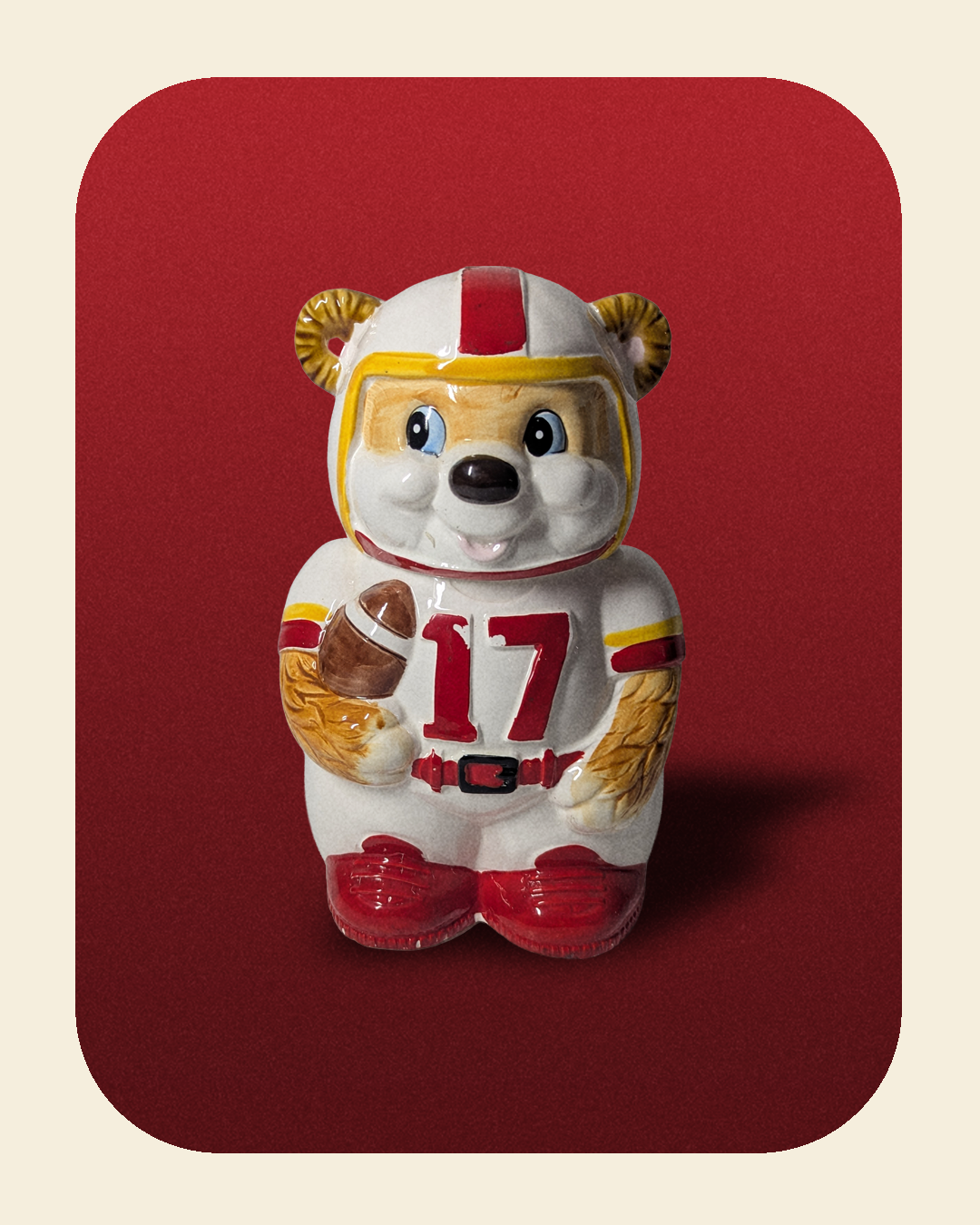 Football Bear Cookie Jar