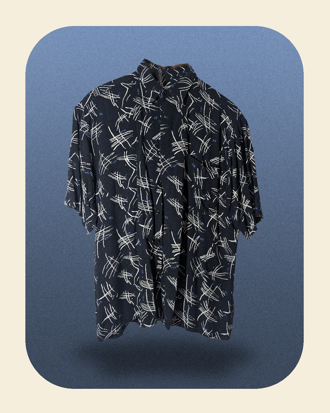 Jazzy Navy Button-Up Shirt