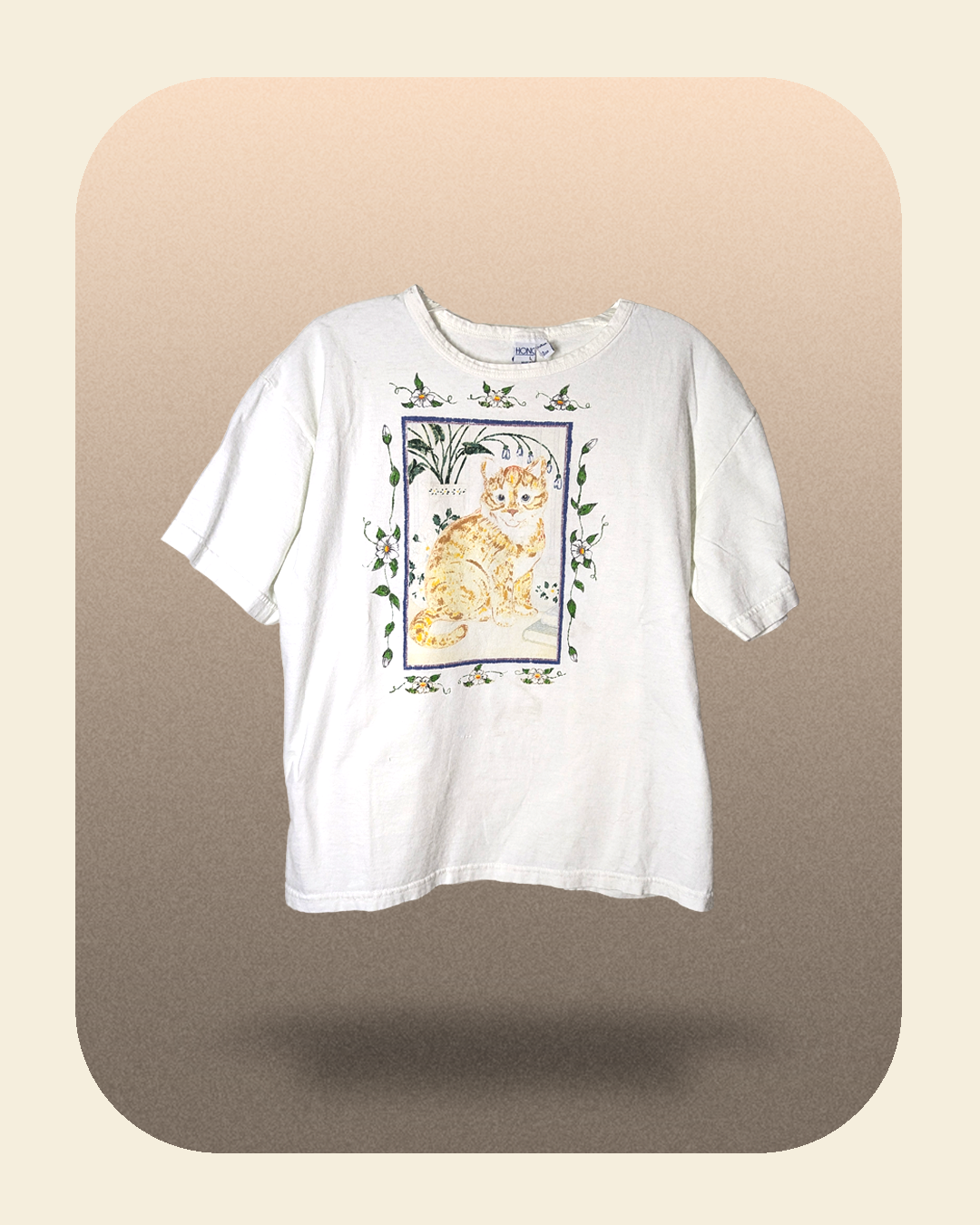 Cat & Flowers T-shirt