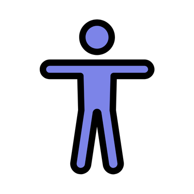 A simple icon that is an outline of a body