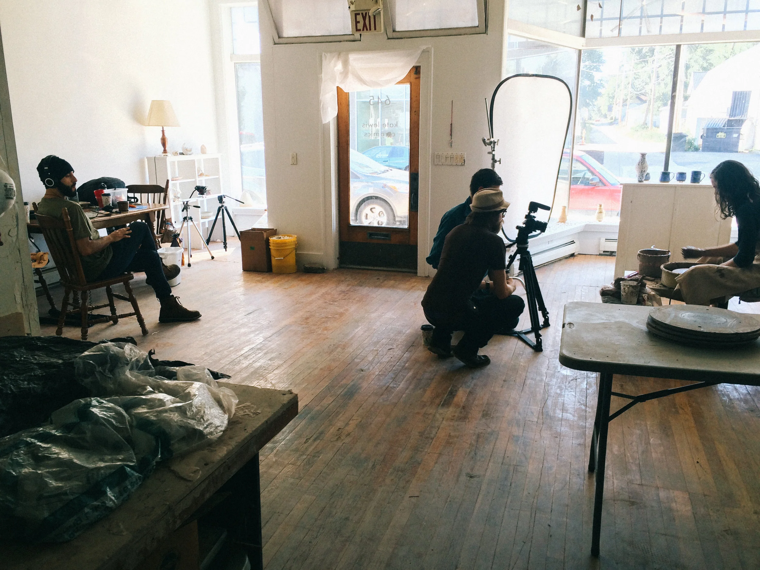 Filming Kate at the wheel, Photo by Loralee Grace