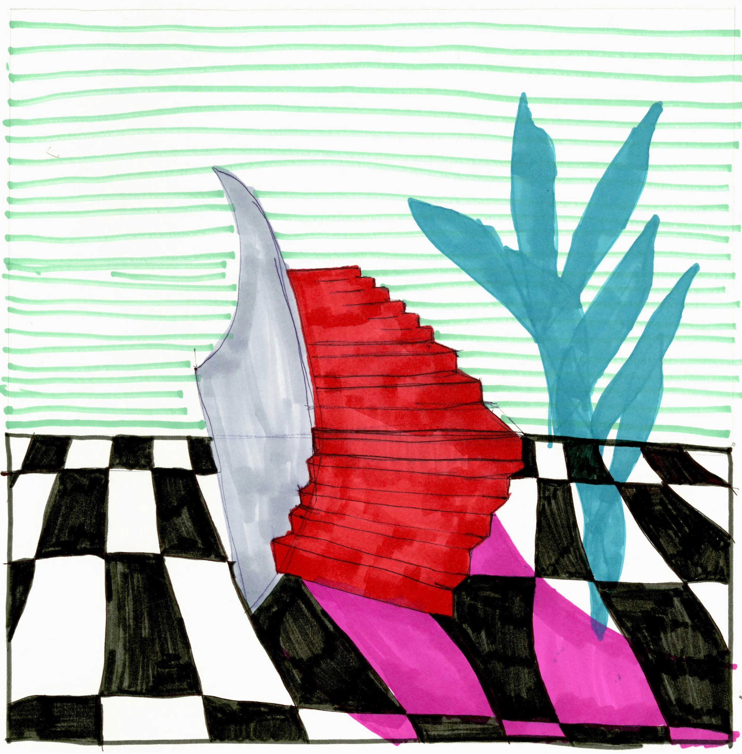Felt Tip pen on paper 29 x 42 cm