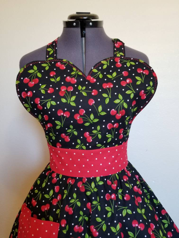 Cherry Sexy Pinup Girl Apron