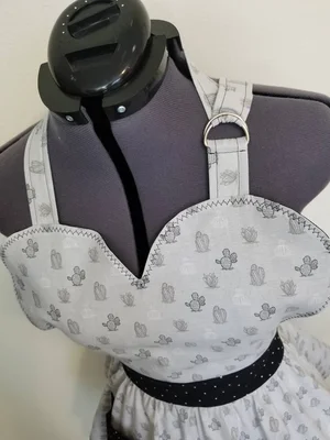 Cactus Grayscale Pinup Girl Apron Summer Retro Housewife
