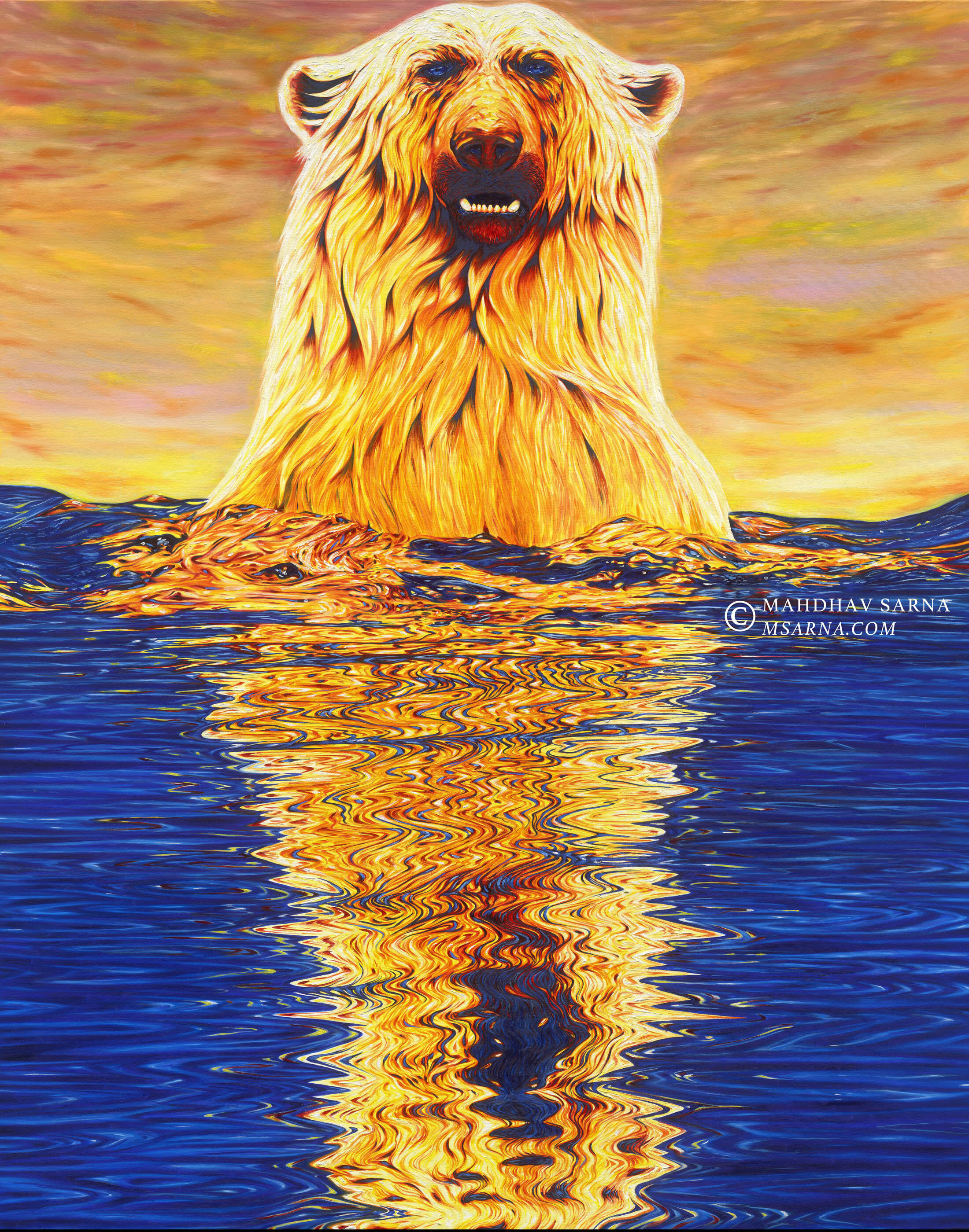 polar bear oil painting ssbr wildlife art mahdhav sarna 01.jpg