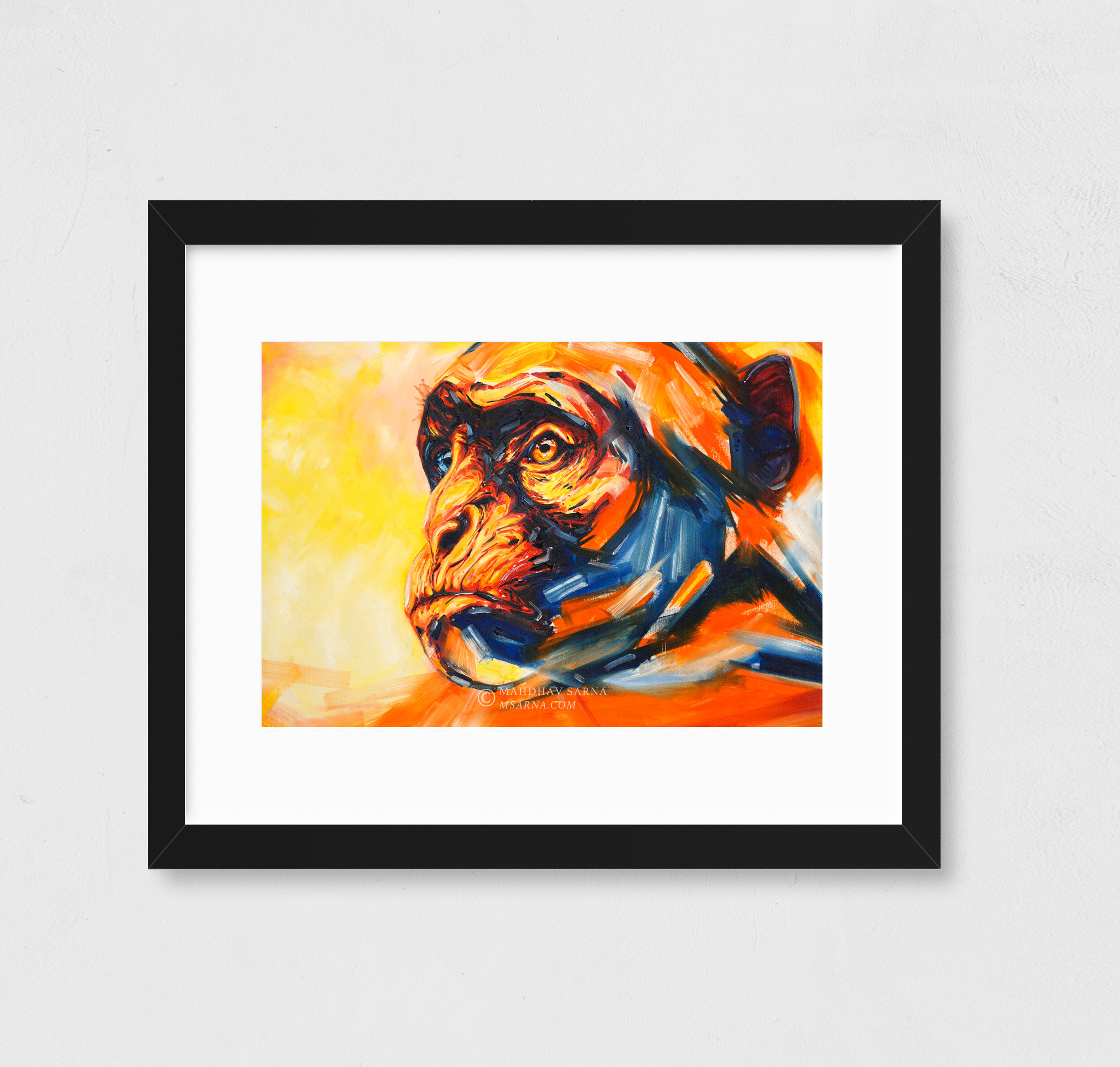 vervet monkey oil painting tlko wildlife art mahdhav sarna 02.jpg