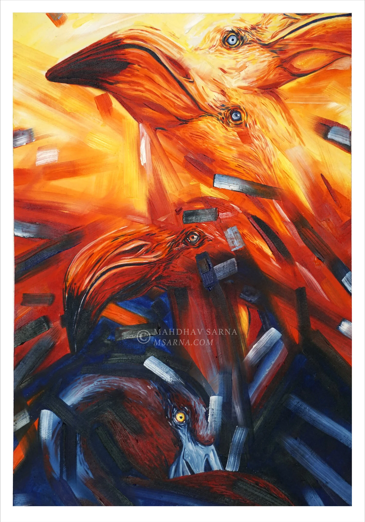 greater flamingo oil painting rlts wildlife art mahdhav sarna 01.jpg