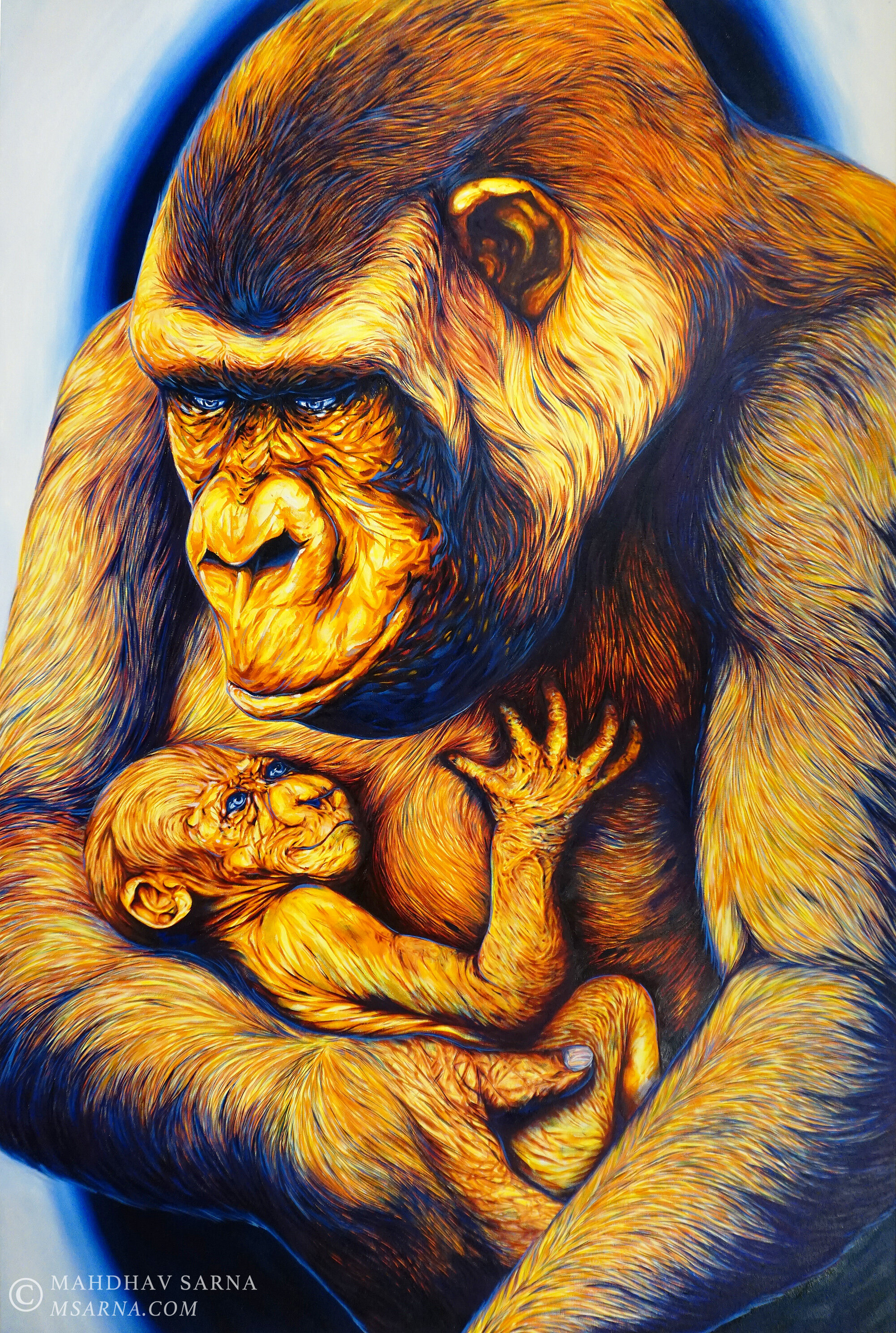 western lowland gorilla oil painting html wildlife art mahdhav sarna 01.jpg