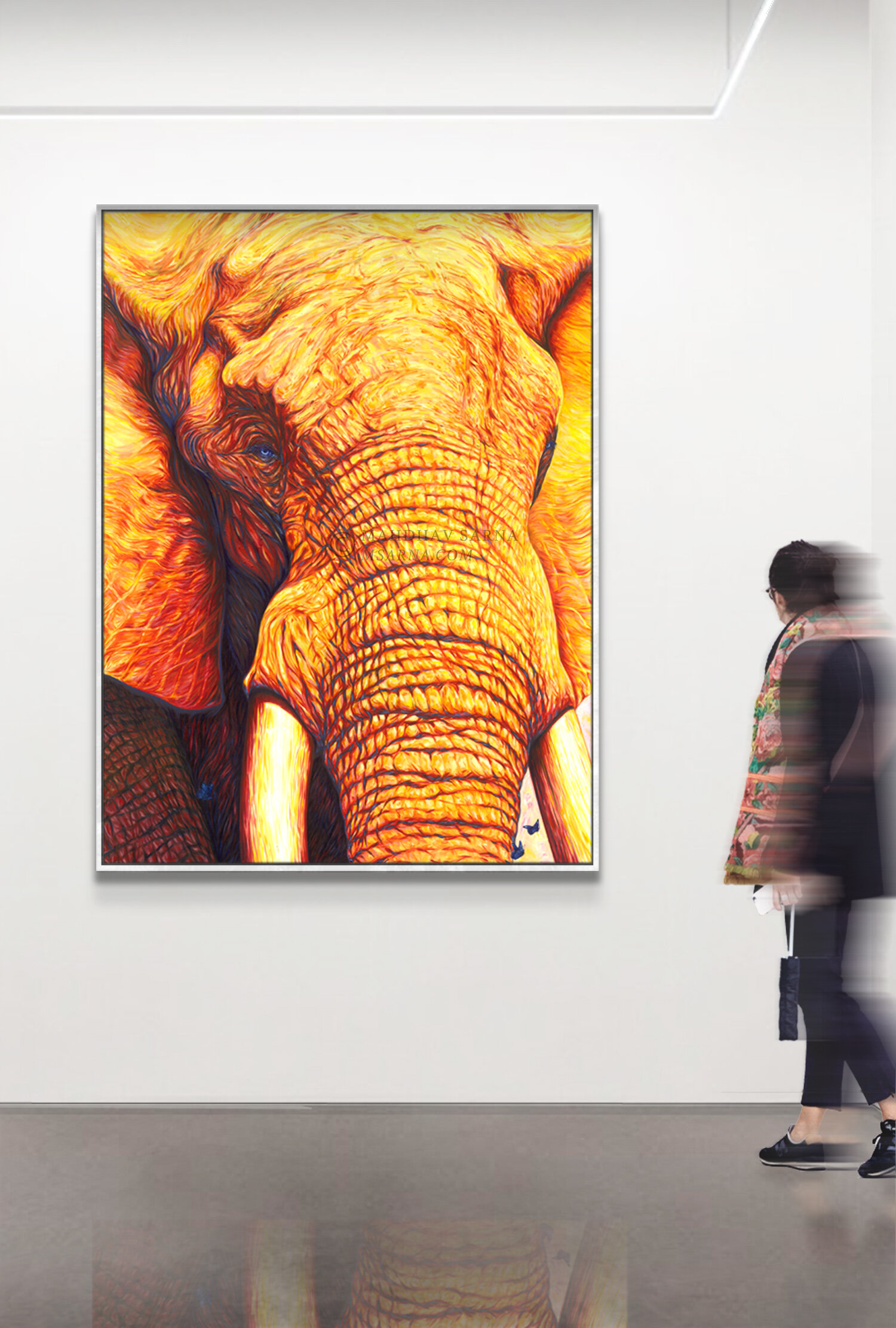 african elephant oil painting tgag wildlife art mahdhav sarna 05.jpg