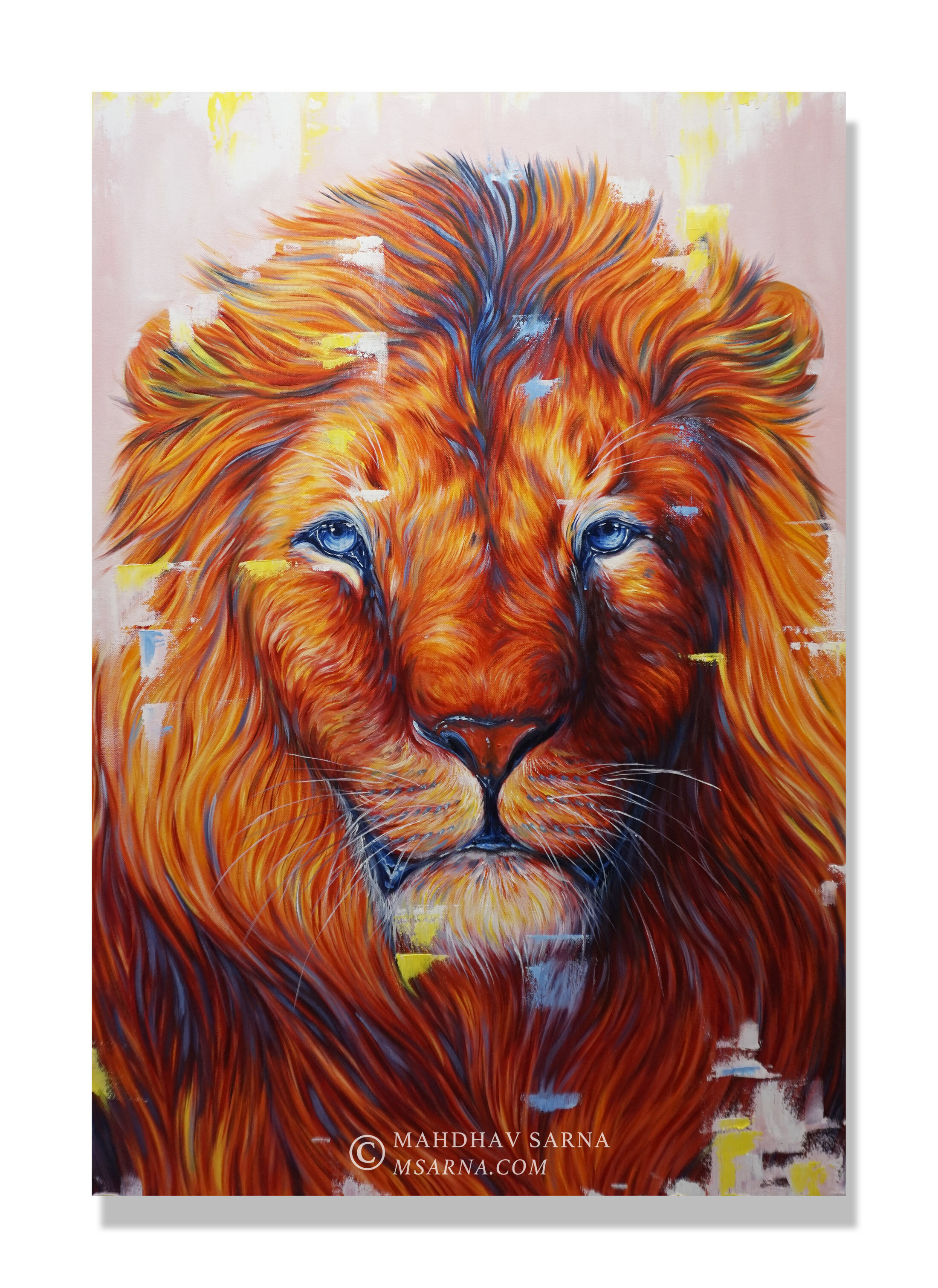 male lion oil painting mspg wildlife art mahdhav sarna.jpg