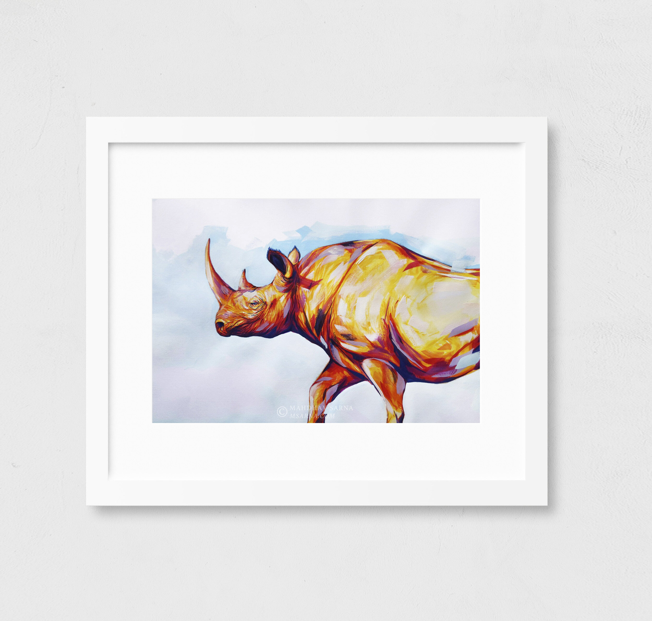 black rhino gouache painting brhs wildlife art mahdhav sarna 02.jpg
