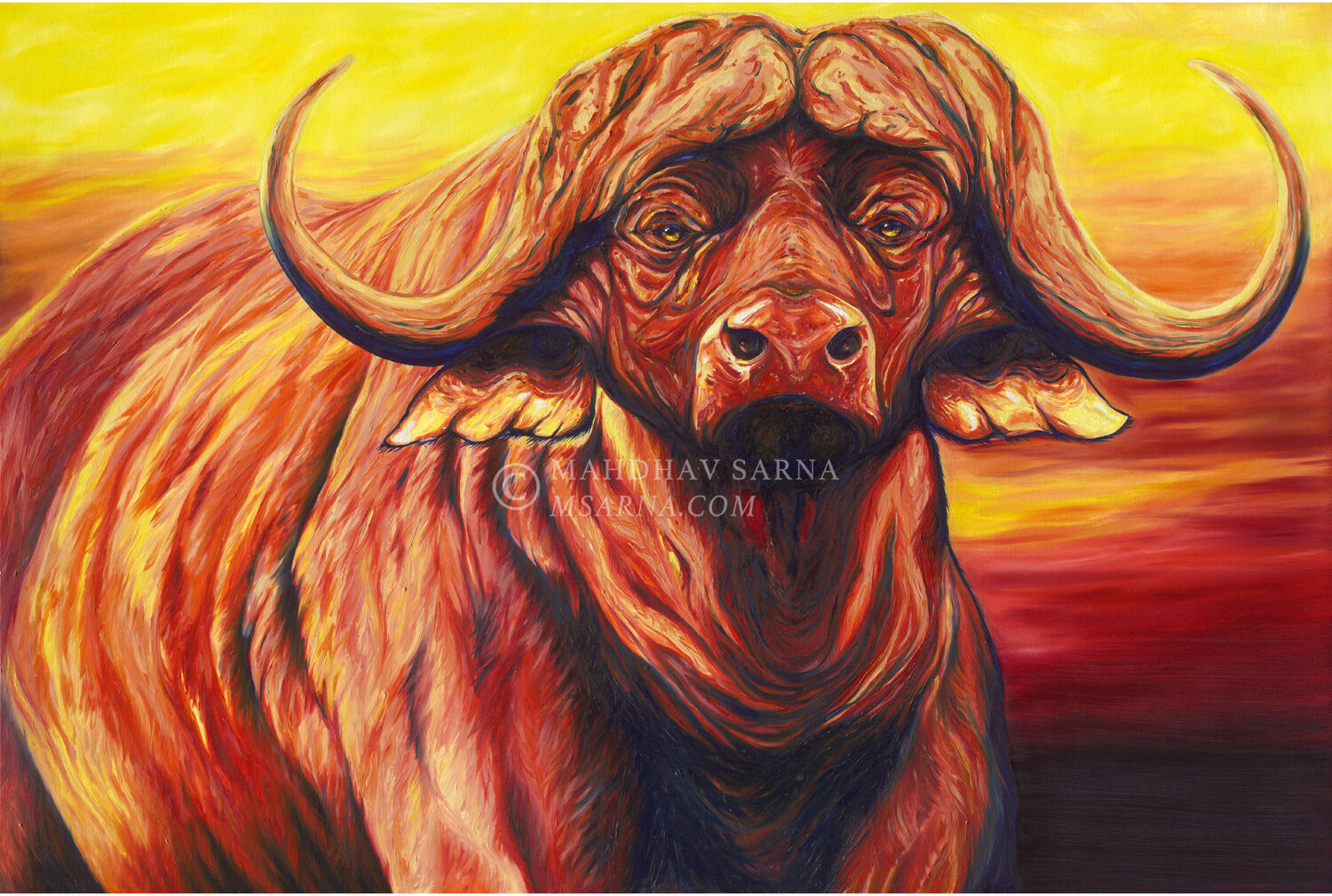 Original Buffalo Bull Painting | HOTH | Wildlife Art — Mahdhav Sarna