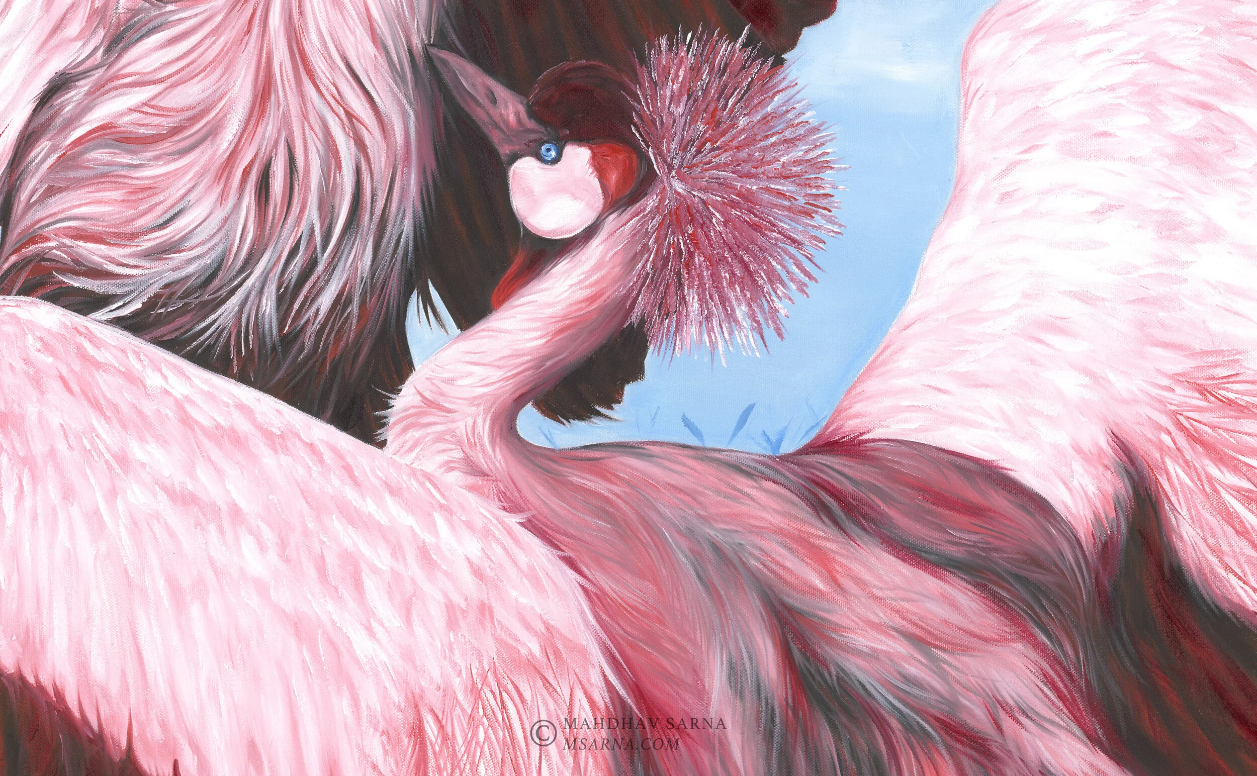 grey crowned crane oil painting llcc wildlife art mahdhav sarna 03.jpg