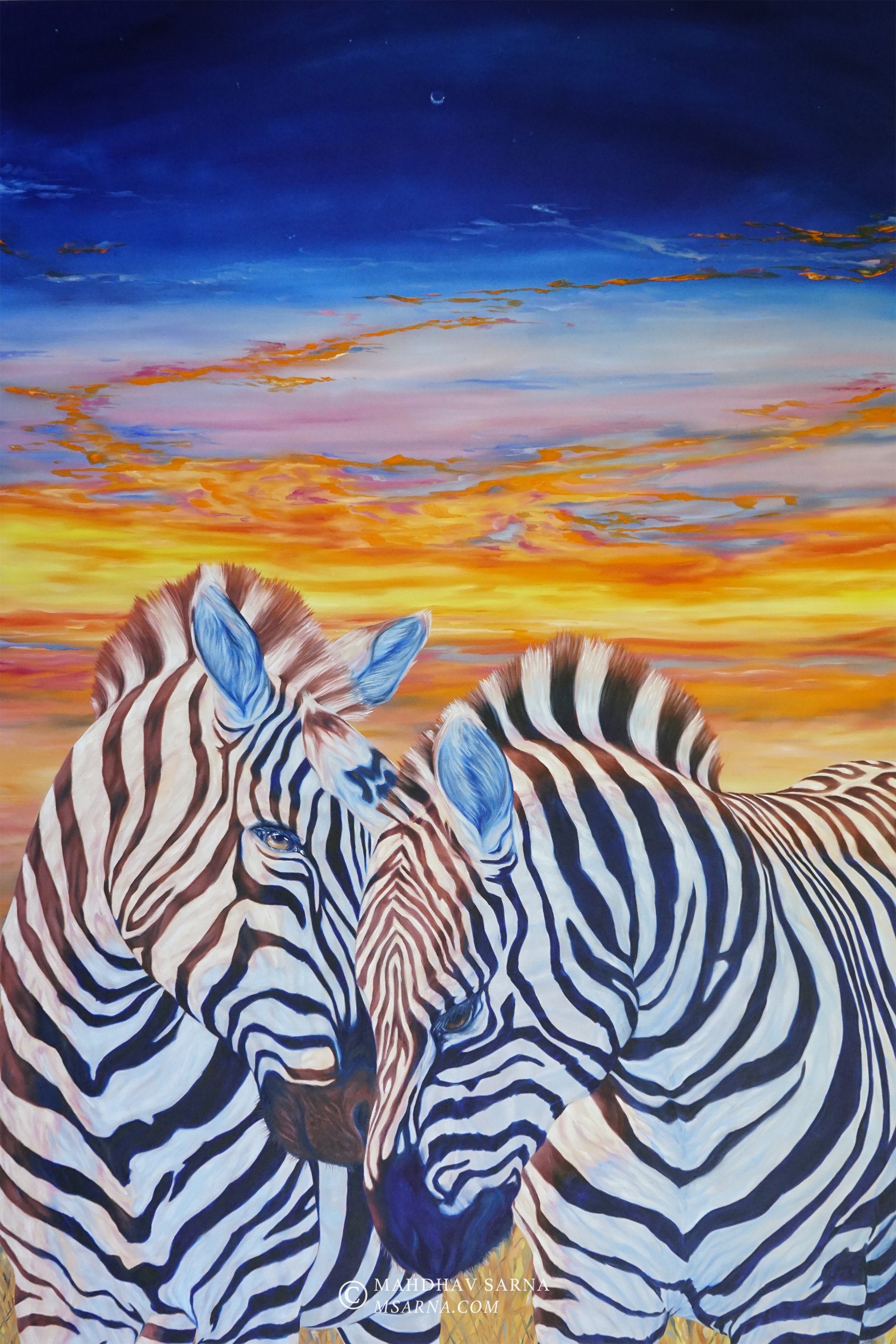 zebra oil painting aday wildlife art mahdhav sarna 01.jpg