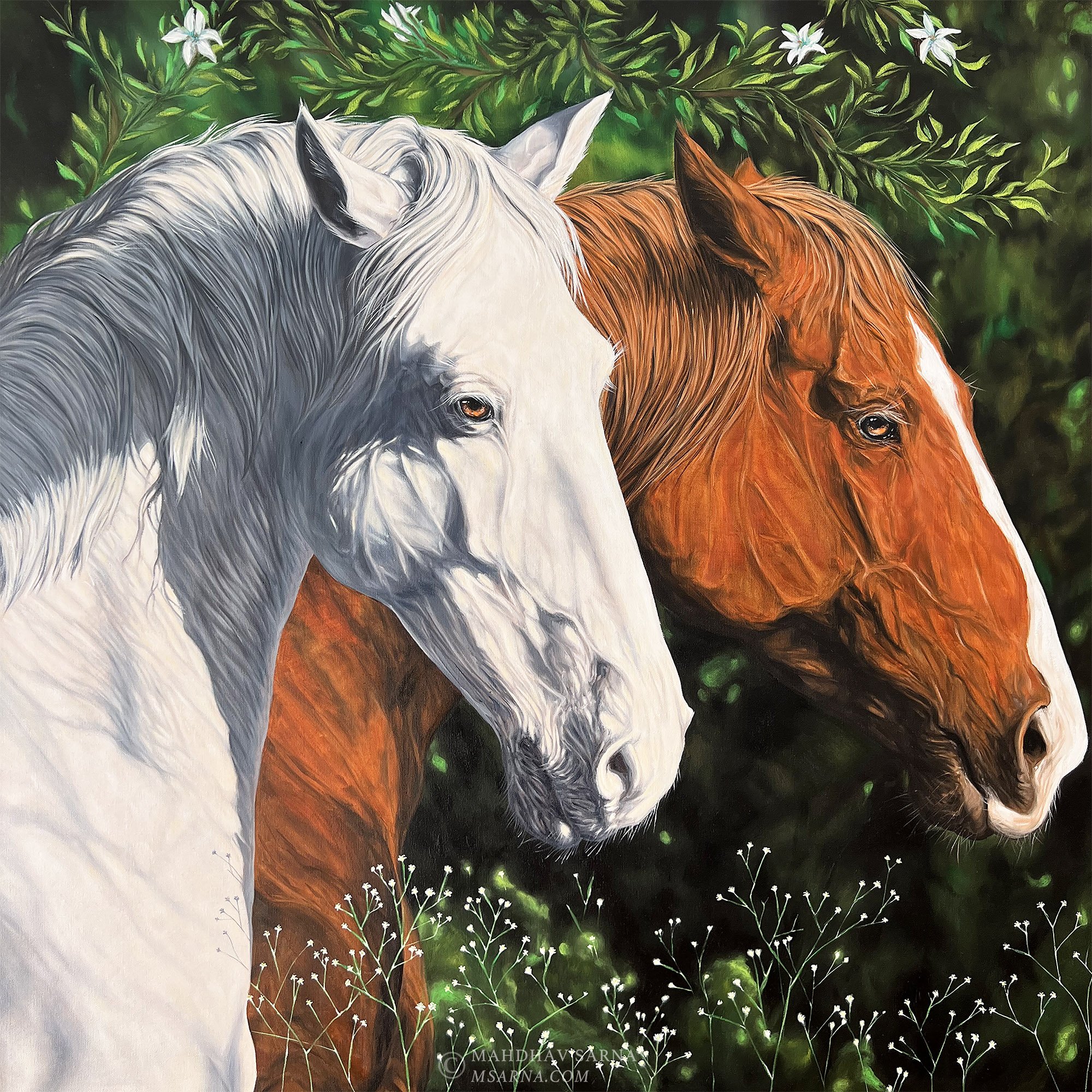 horse oil painting copt wildlife art mahdhav sarna 01.jpg
