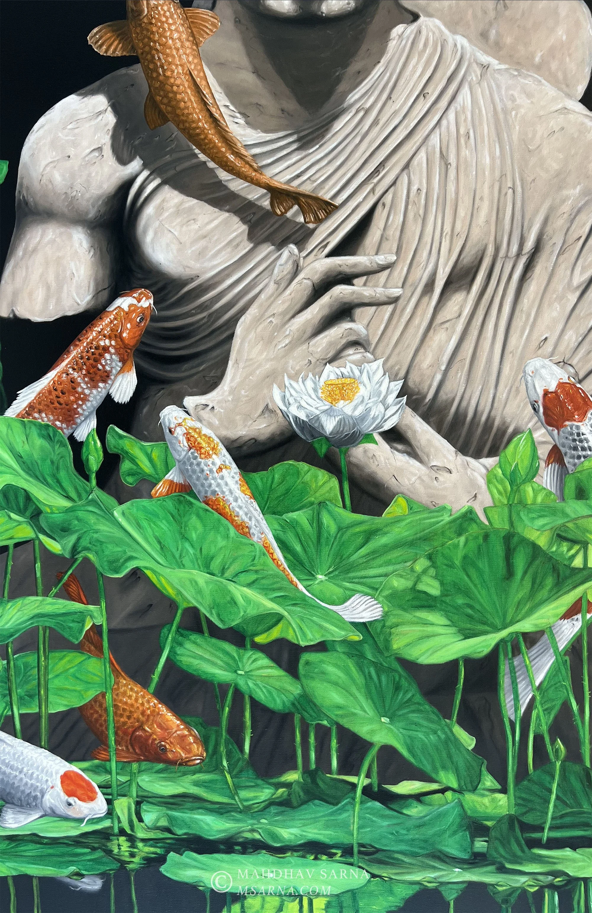 buddha koi golden gate oil painting ascn wildlife art mahdhav sarna 02.jpg