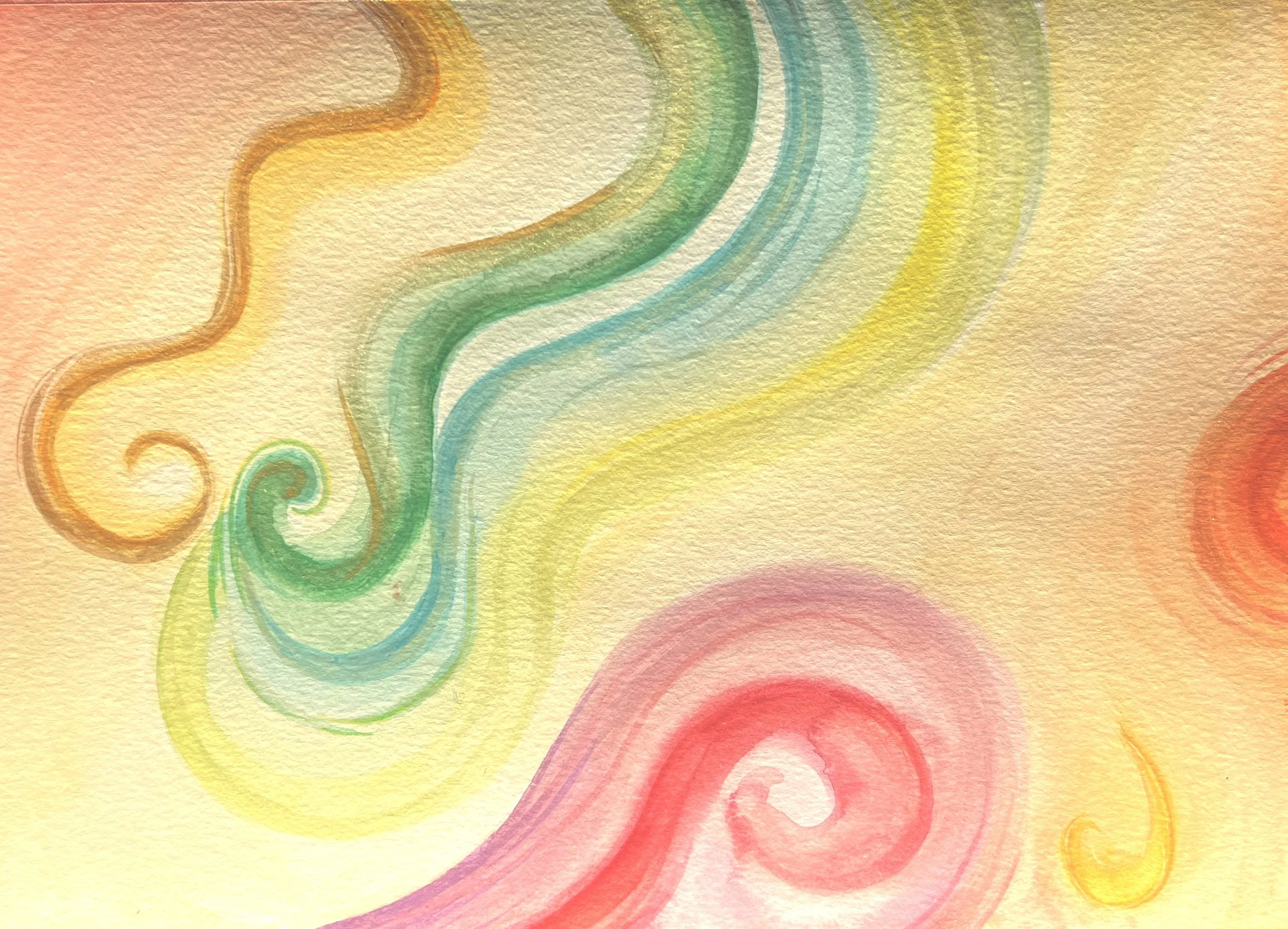 Lynne Rutherford Art-Chance Encounter-8x10%22-2026-Watercolor & iridescent acrylic on watercolor paper.jpg