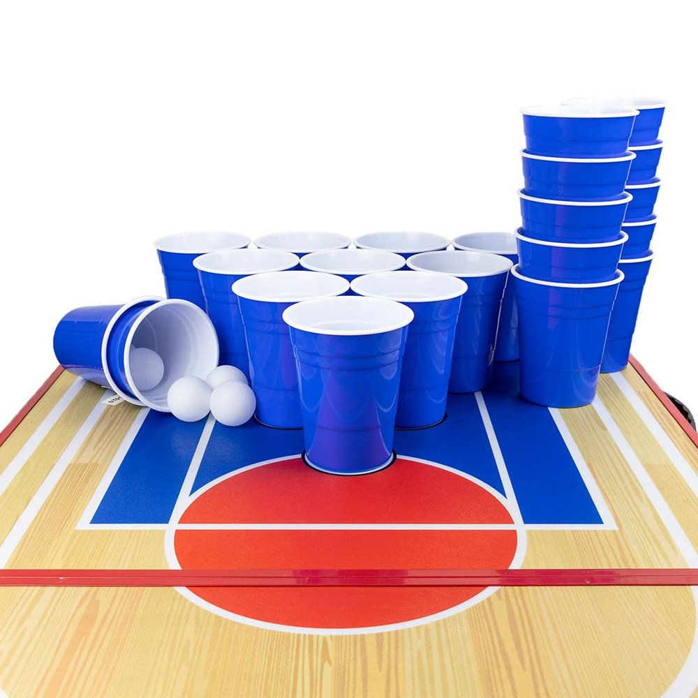 Beer Pong Cup Set with Funny Challenges, 20 Reusable Red Cups & 6 Ping Pong  Balls