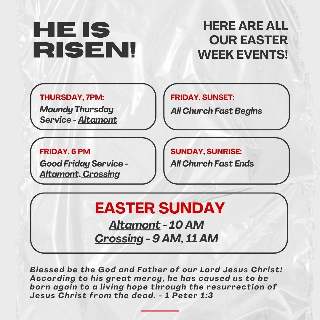 We are so excited to celebrate the love of our Savior Jesus with you this week! Here is all you need to know! He is Risen!
