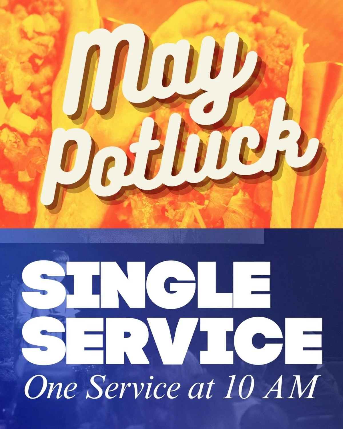 Don&rsquo;t forget tomorrow we have one service at 10 AM and a POTLUCK afterwards! See you then!