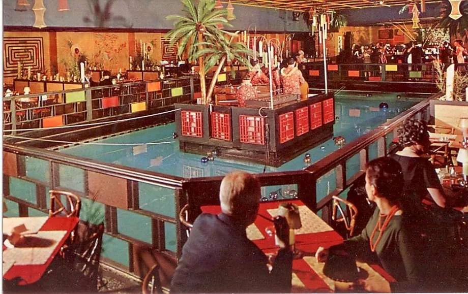 Tonga Room tiki bar - historic postcard - Fairmont Hotel in San Francisco
