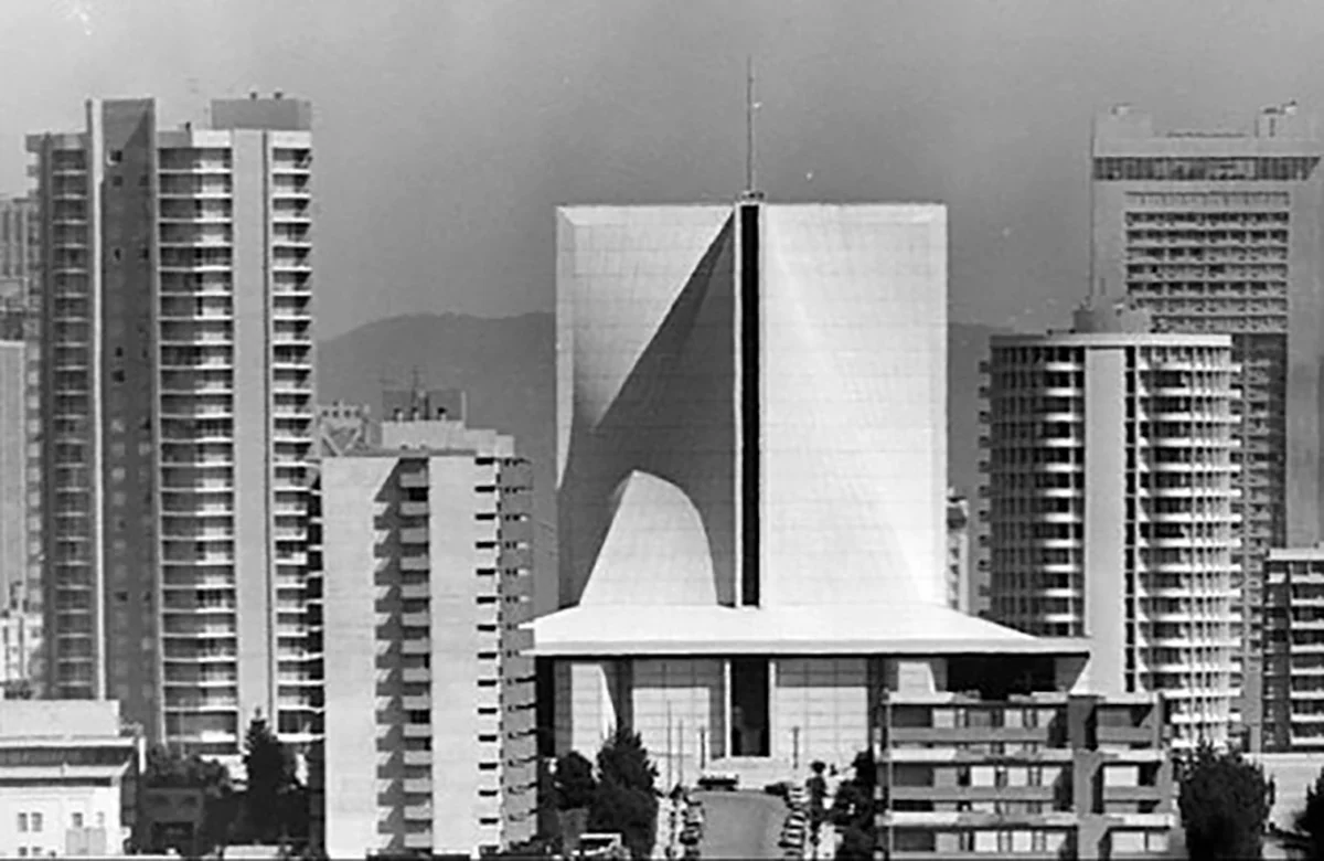 Historic photo of Cathedral Hill in San Francisco showing St Mary’s Cathedral