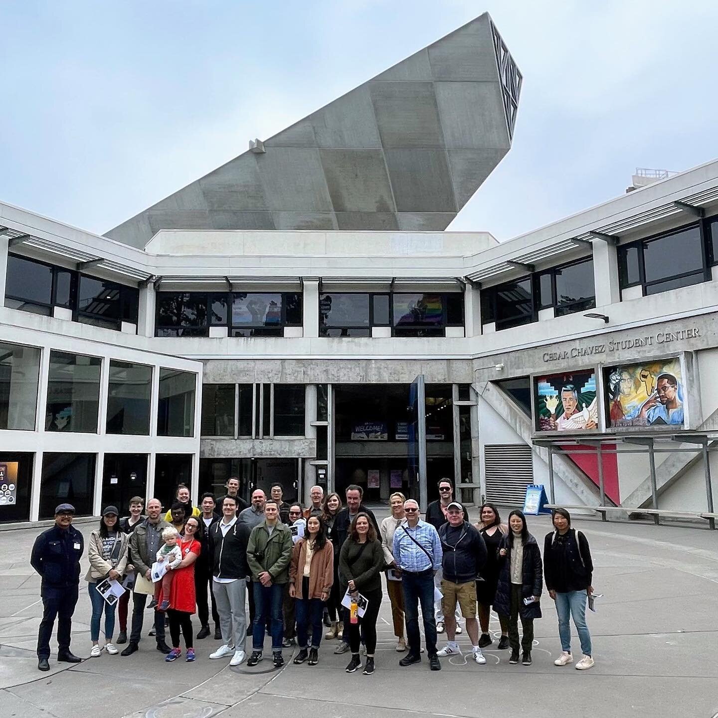 Thanks to this awesome group for coming out on Saturday for our tour of the SFSU Cesar Chavez Student Center by Paffard Keatinge-Clay. Thanks especially to @ethenwooddesigns for leading, @casestudyhouse26 for organizing and Matt from SFSU for getting