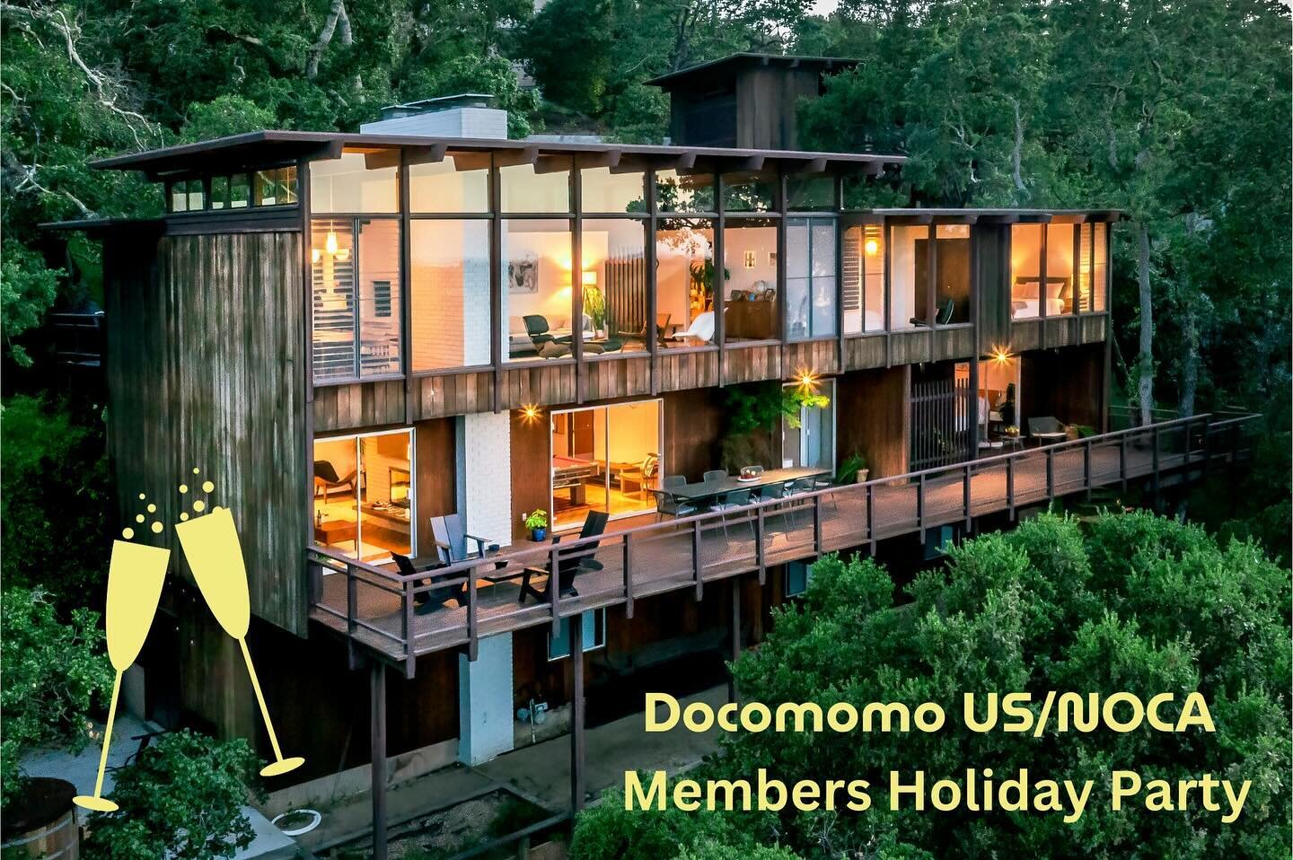 🥂Docomomo US/NOCA Member Holiday Party | Sat Jan 13🥂 
✨Celebrate the holidays (after all the stress of the holidays are over) and cheers to a new year in 2024 with your fellow Modernism-lovers! We had so much fun gathering socially last year, that 