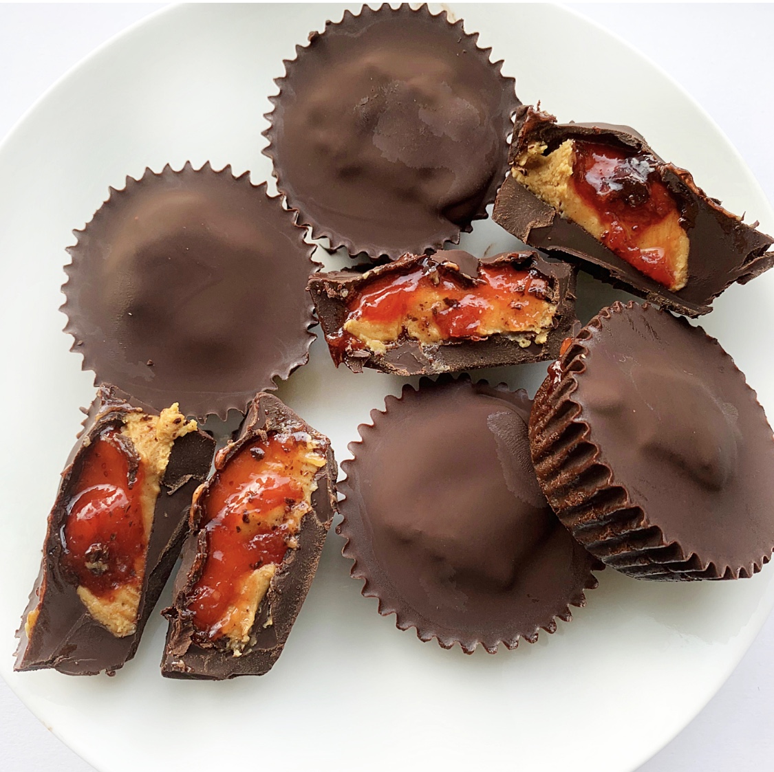 Dark Chocolate PB&J Cups