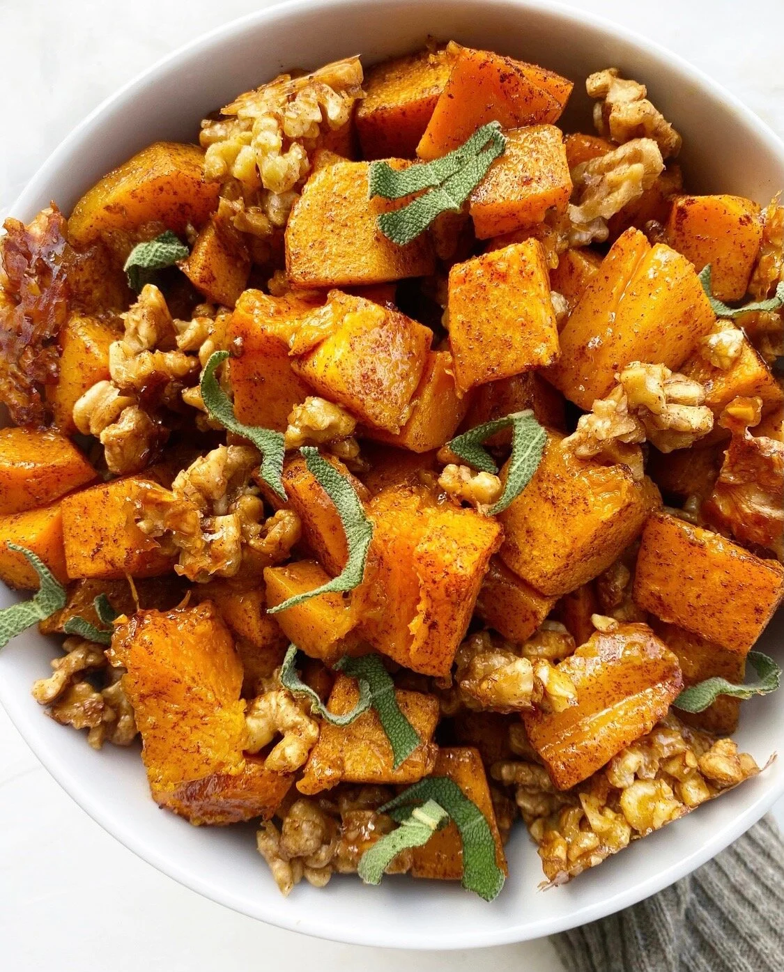 Cinnamon Roasted Butternut Squash with Maple Glazed Walnuts — Sammi