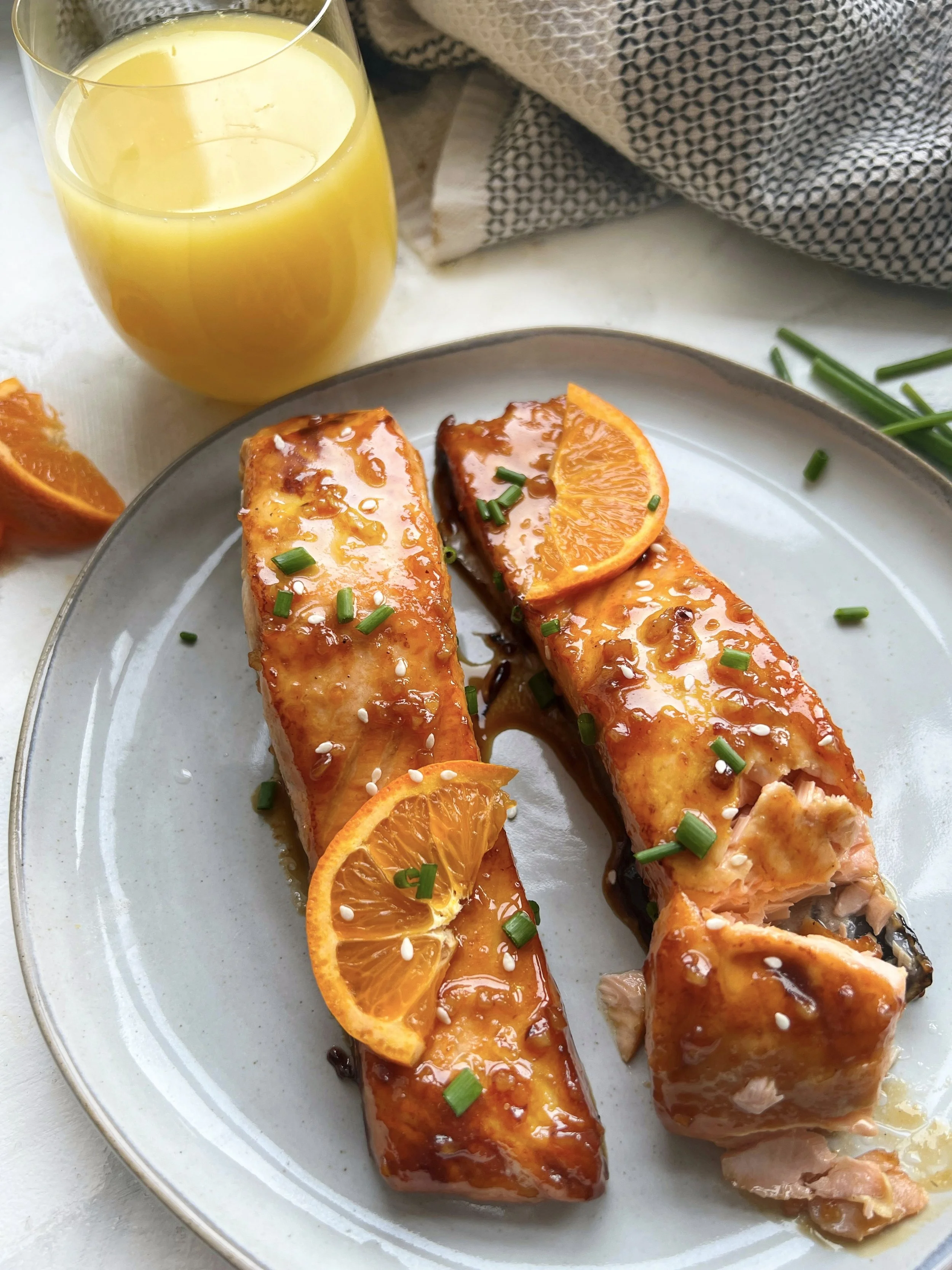 Honey Orange Juice Glazed Salmon featuring Florida Orange Juice — Sammi